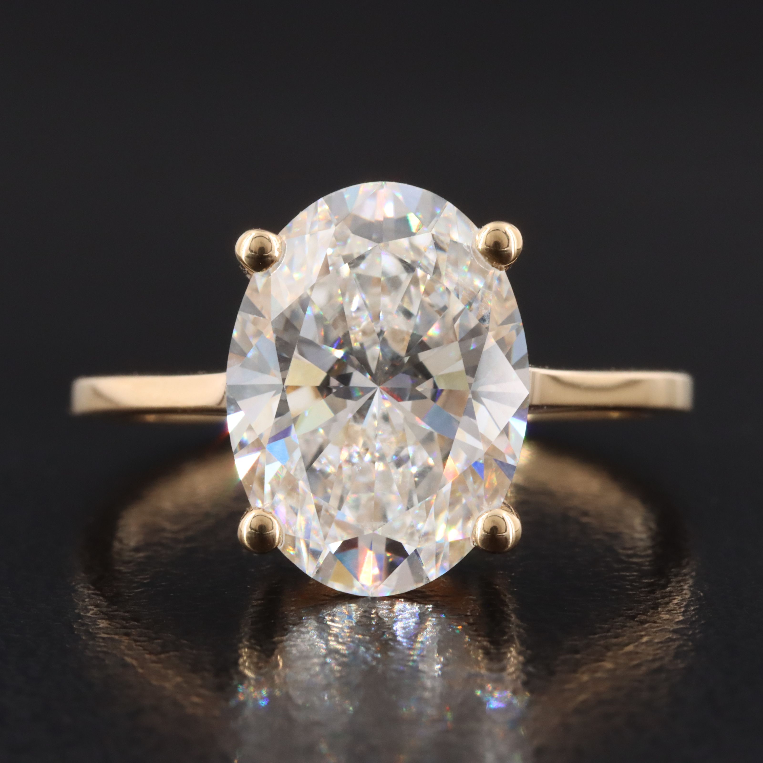 18K 4.08 CT Lab Grown Diamond Solitaire Ring with IGI Report