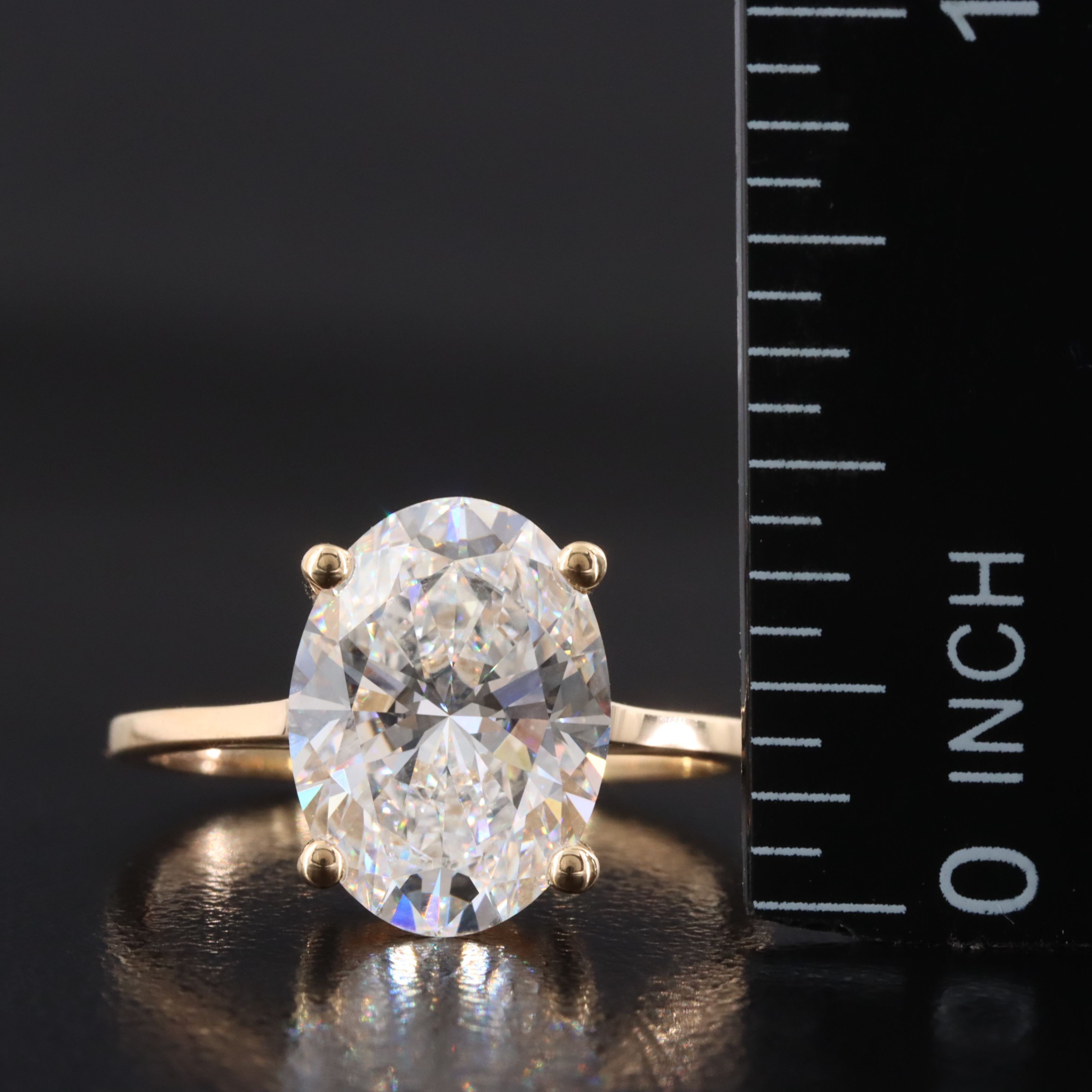 18K 4.08 CT Lab Grown Diamond Solitaire Ring with IGI Report