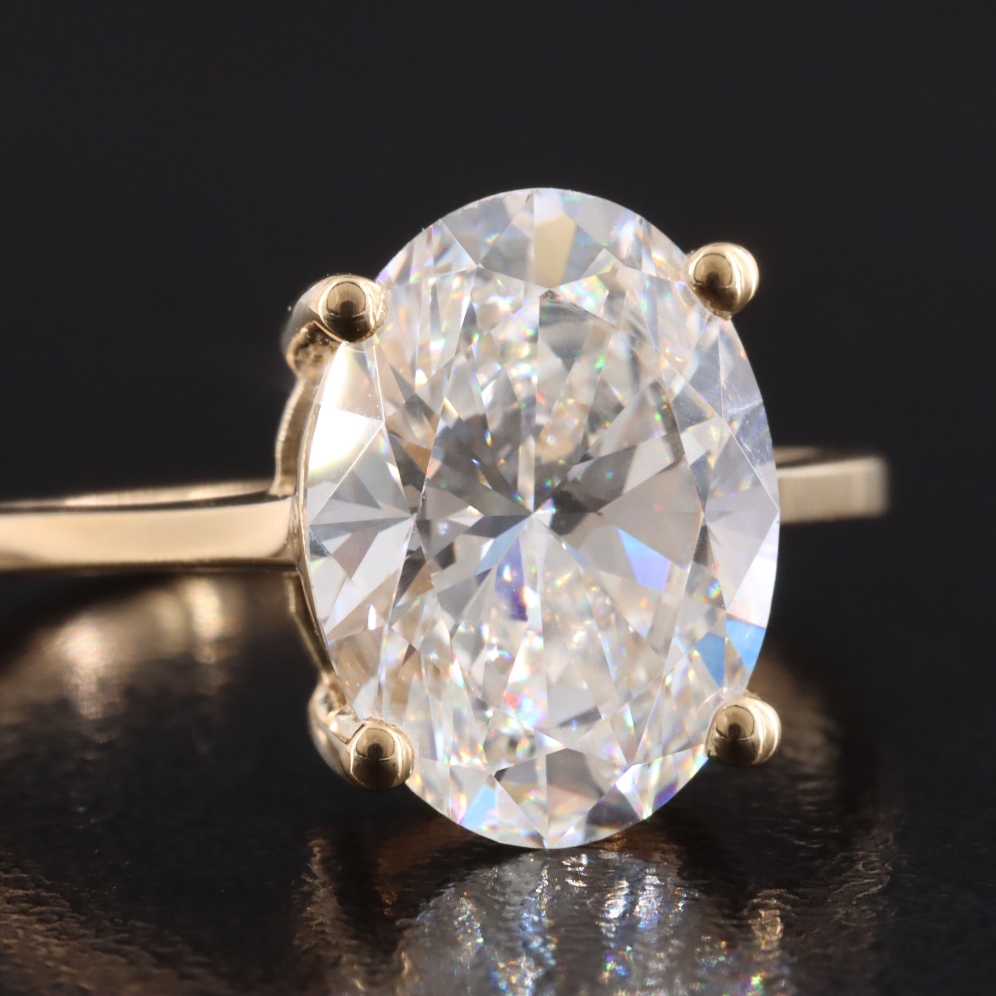 18K 4.08 CT Lab Grown Diamond Solitaire Ring with IGI Report