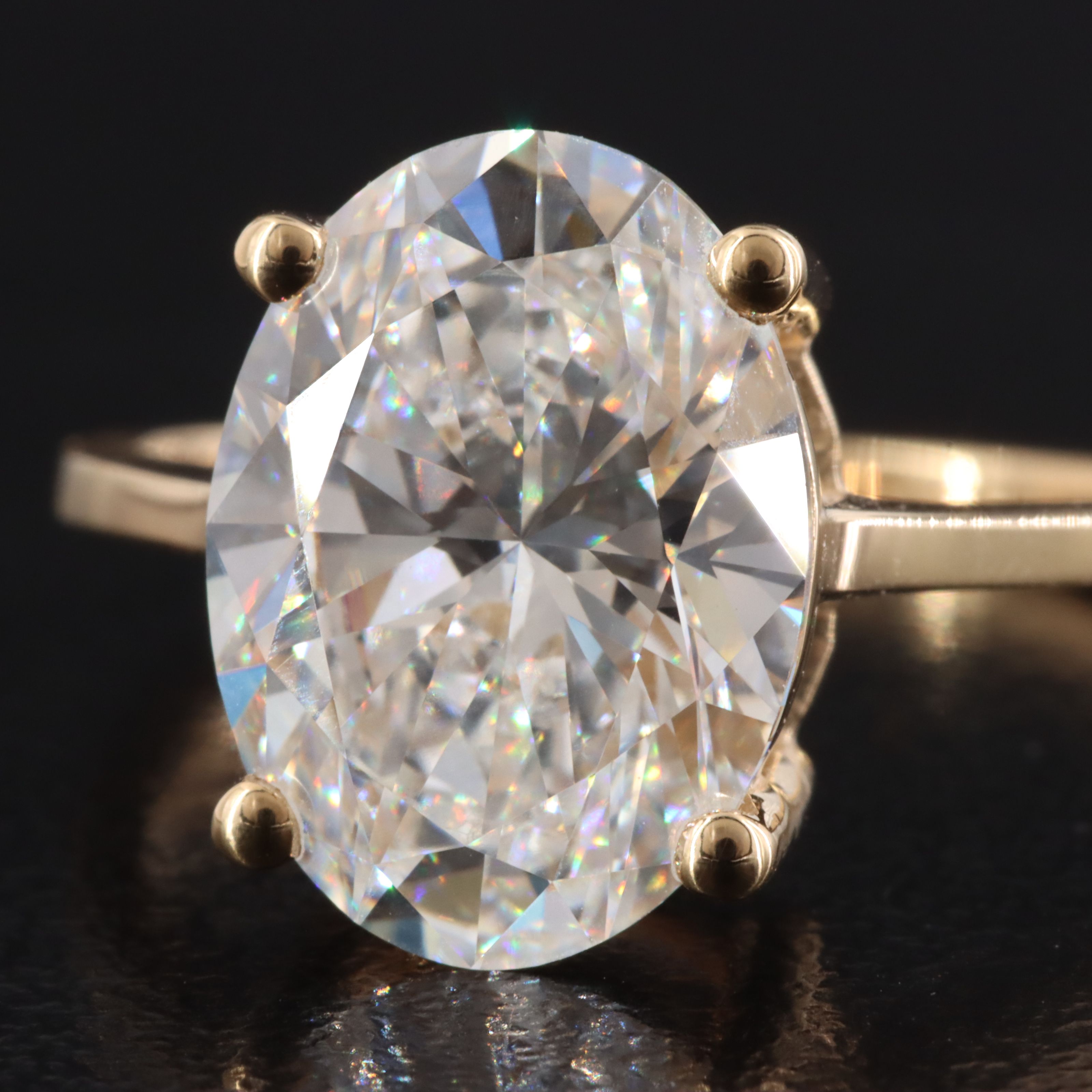 18K 4.08 CT Lab Grown Diamond Solitaire Ring with IGI Report