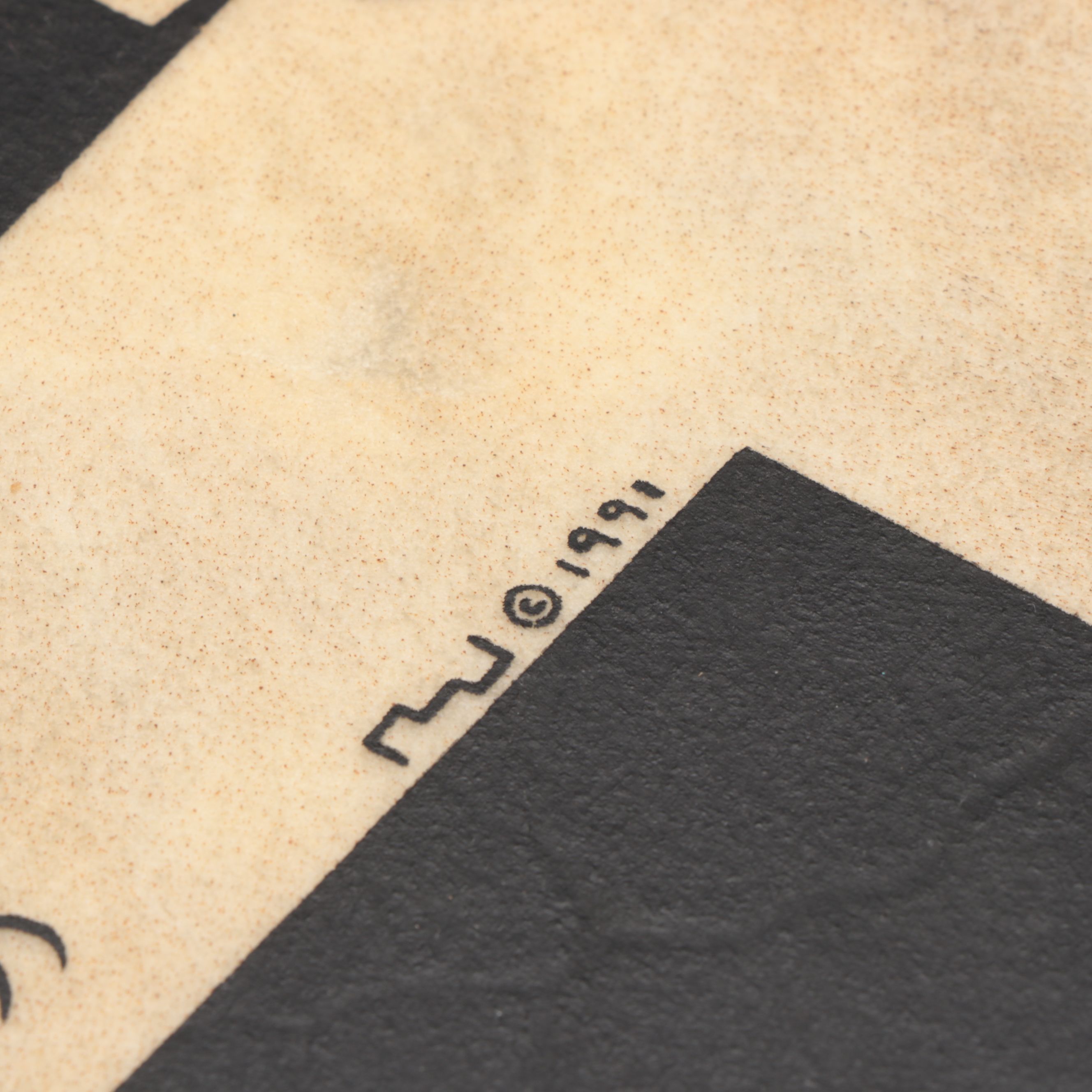 BJ Quintana "The Deer Dance Drum" Hand-Painted Hide Drum, 1991