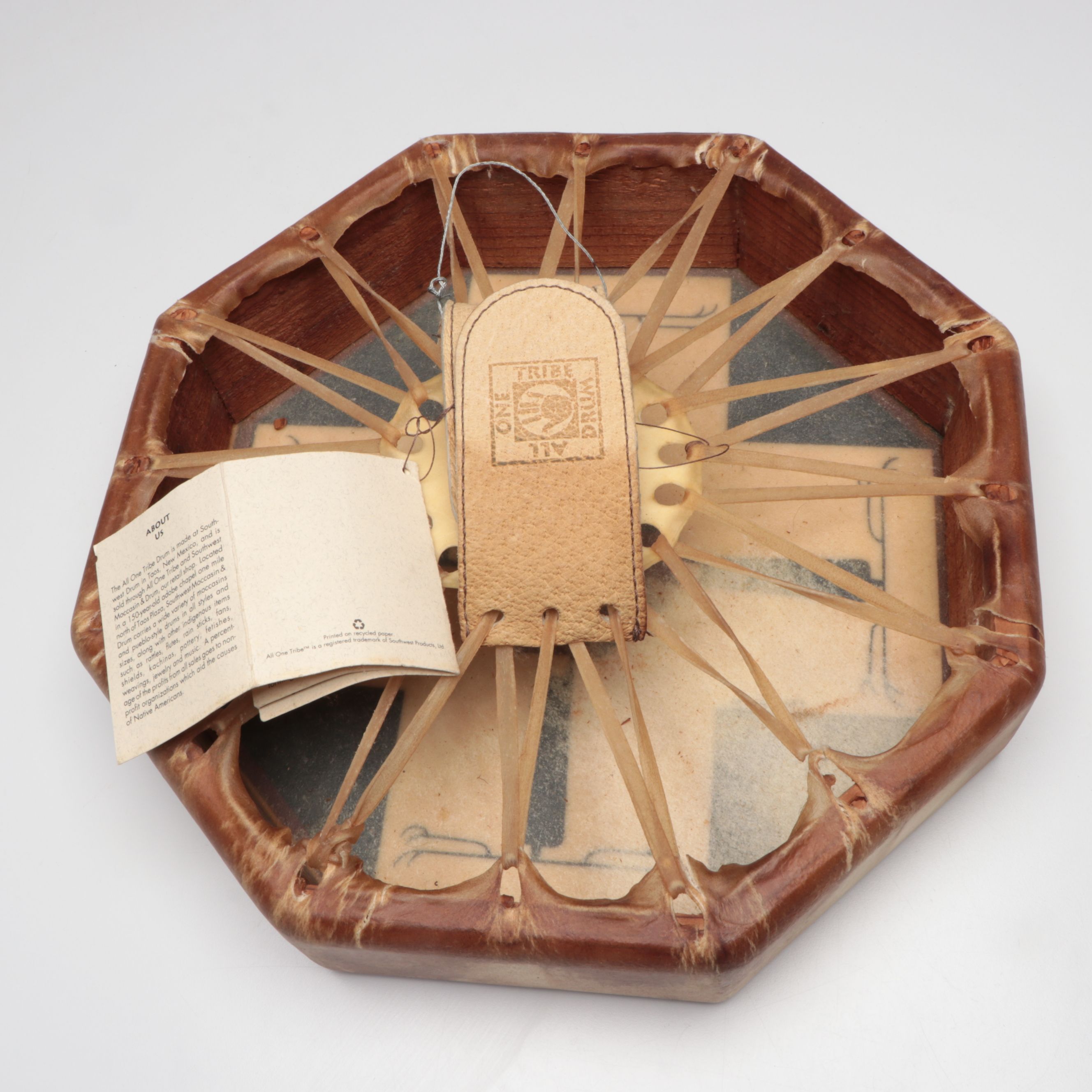 BJ Quintana "The Deer Dance Drum" Hand-Painted Hide Drum, 1991