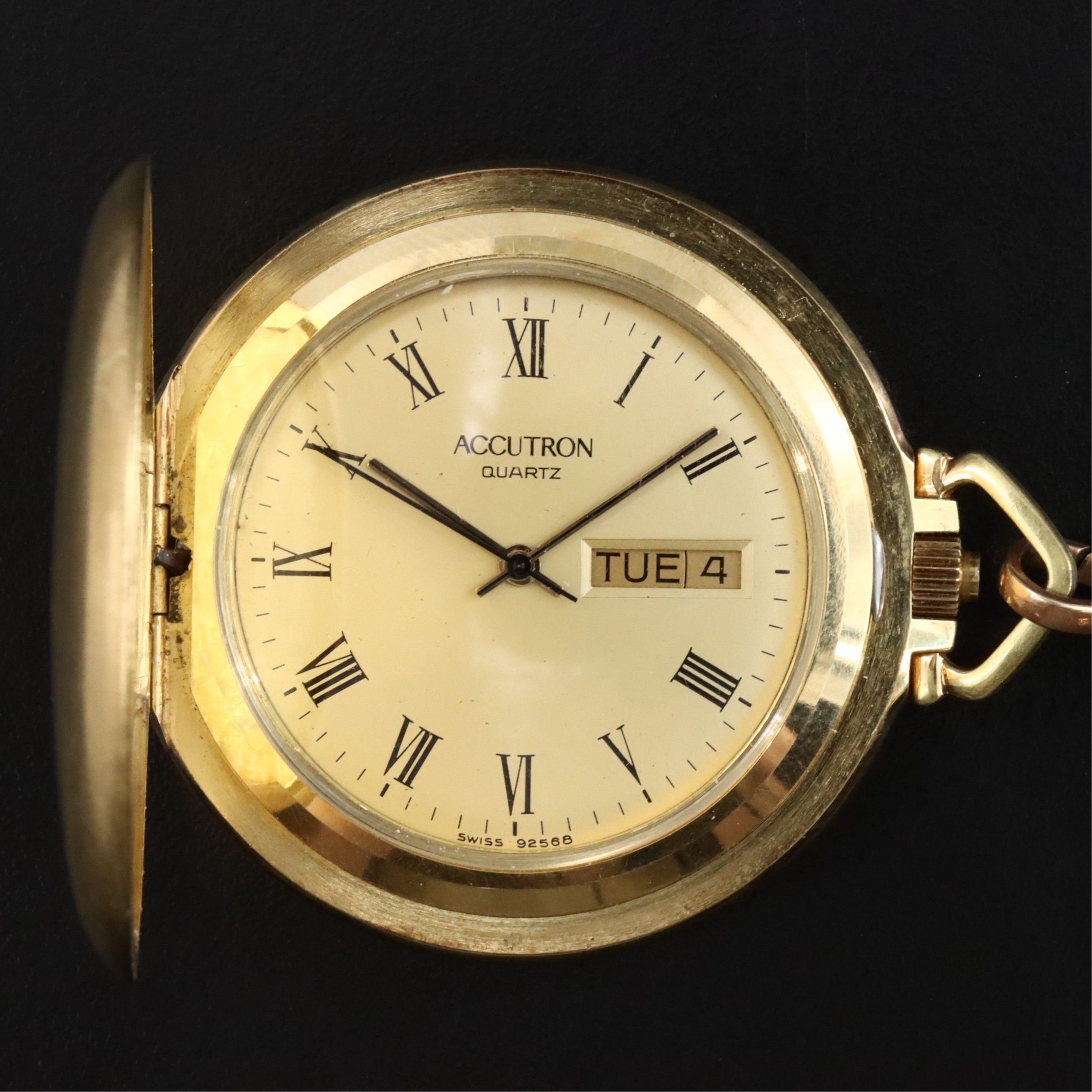 Bulova Accutron Gold-Tone Quartz Pocket Watch with Fob