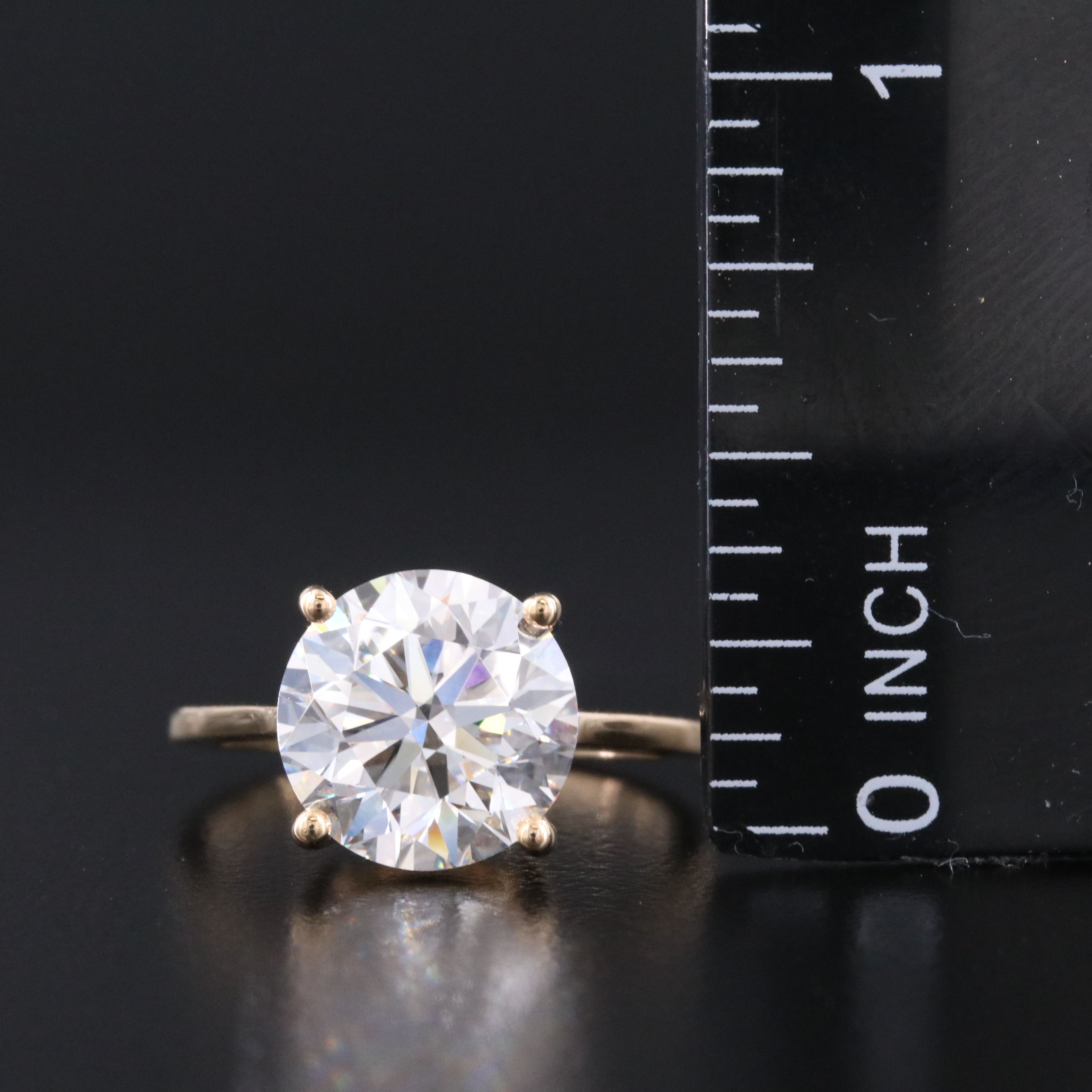 18K 4.01 CT Lab Grown Diamond Solitaire Ring with IGI Report