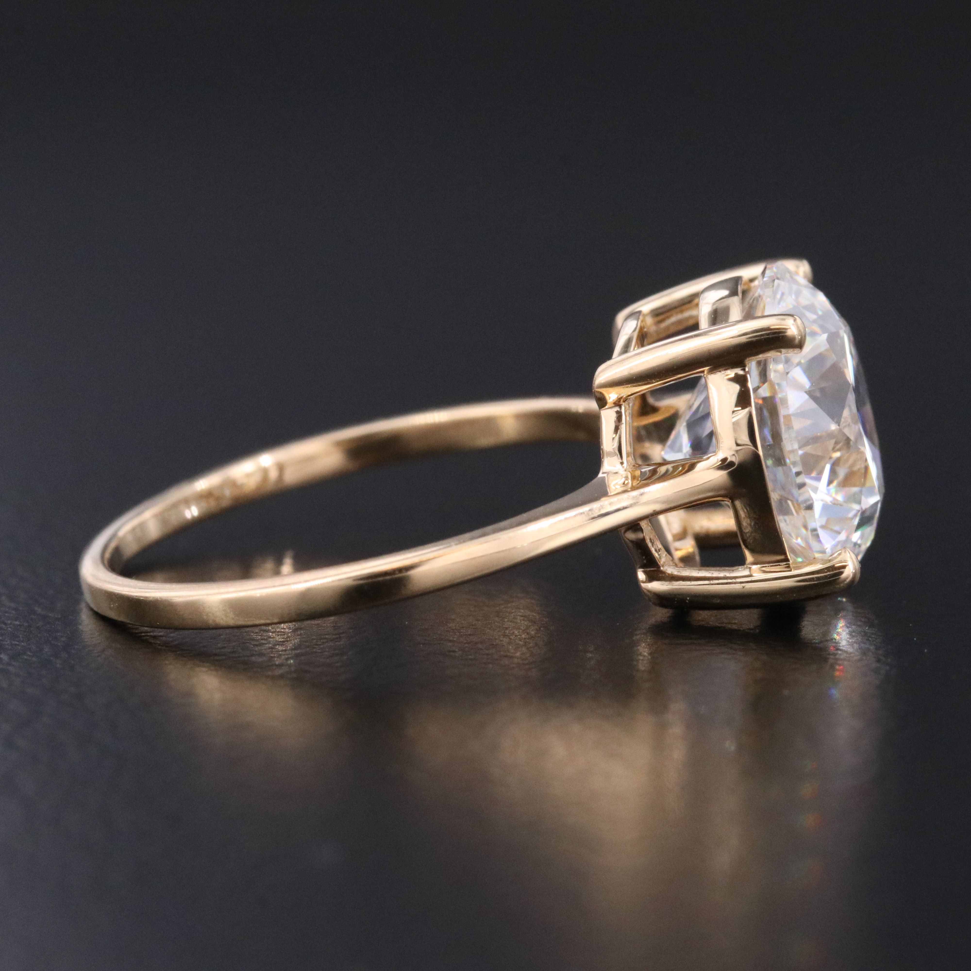 18K 4.01 CT Lab Grown Diamond Solitaire Ring with IGI Report