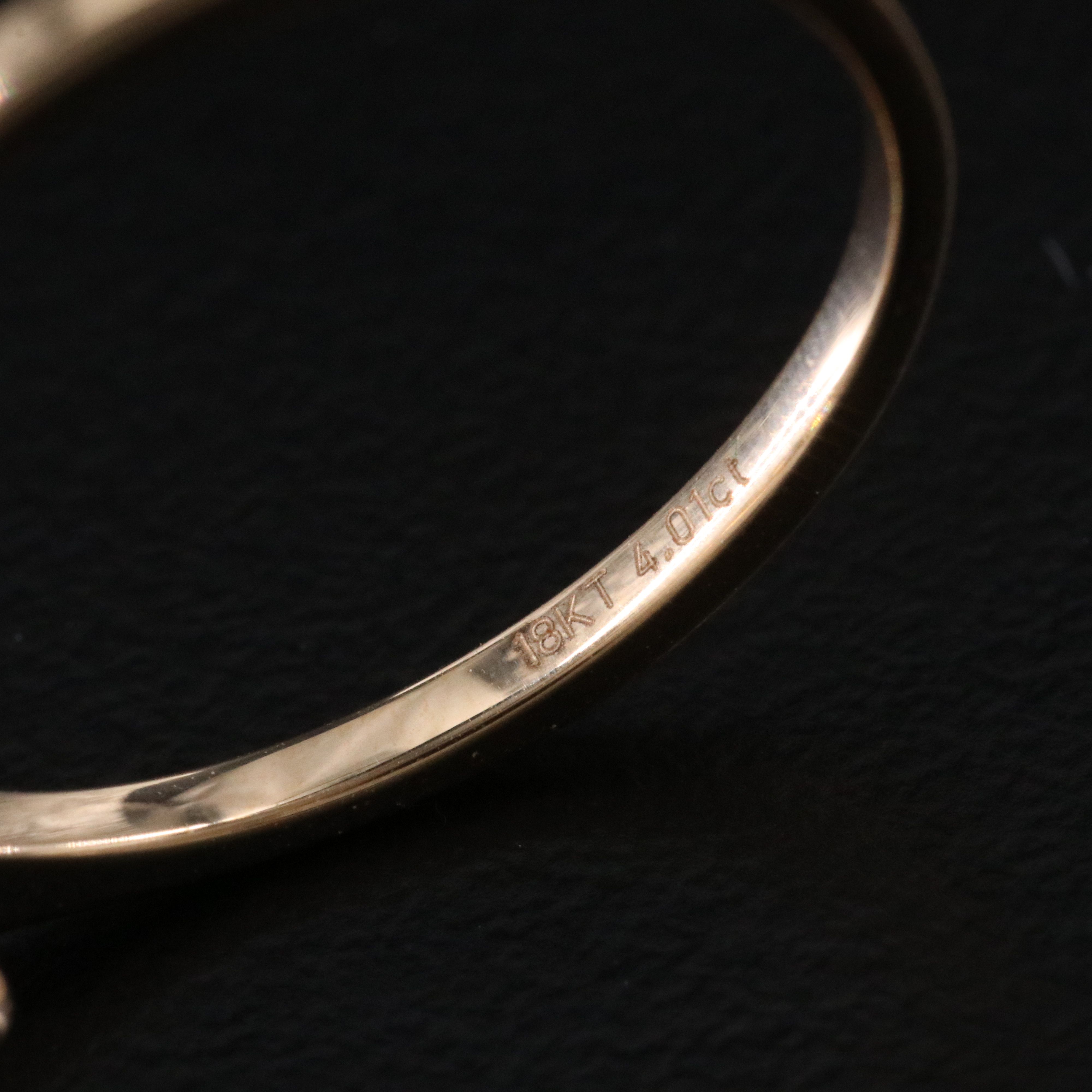 18K 4.01 CT Lab Grown Diamond Solitaire Ring with IGI Report