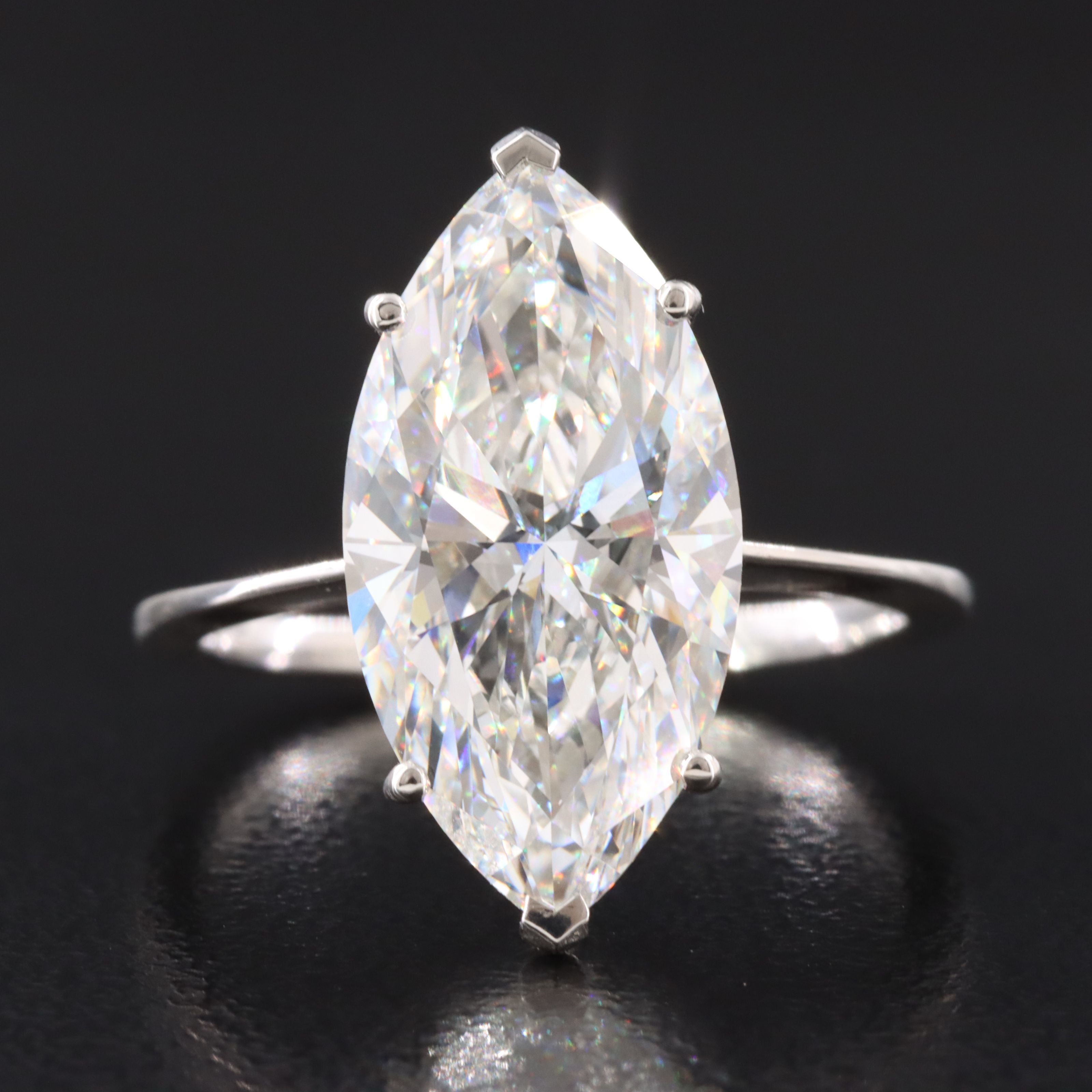 Platinum 5.05 CT Lab Grown Diamond Solitaire Ring with IGI Report