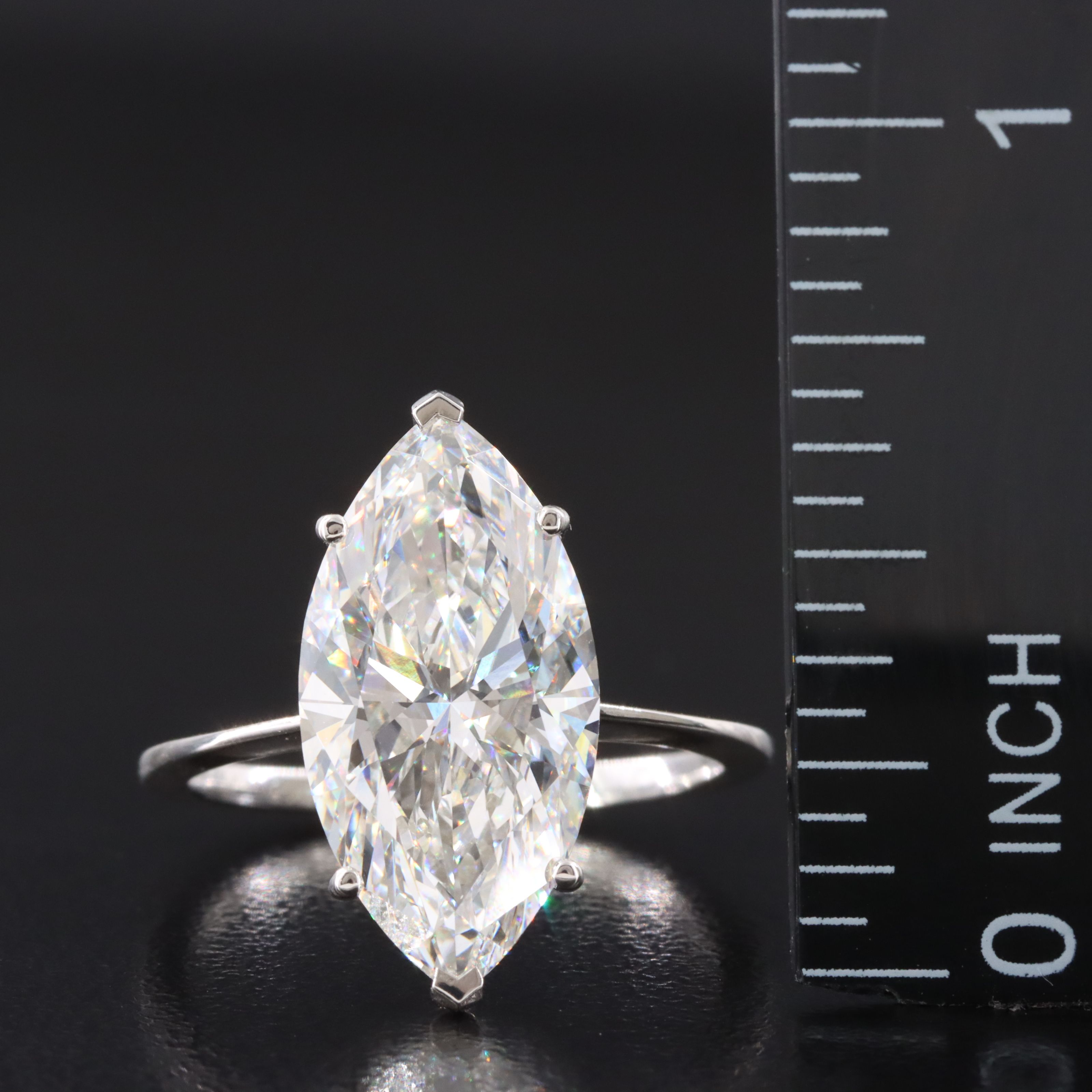 Platinum 5.05 CT Lab Grown Diamond Solitaire Ring with IGI Report