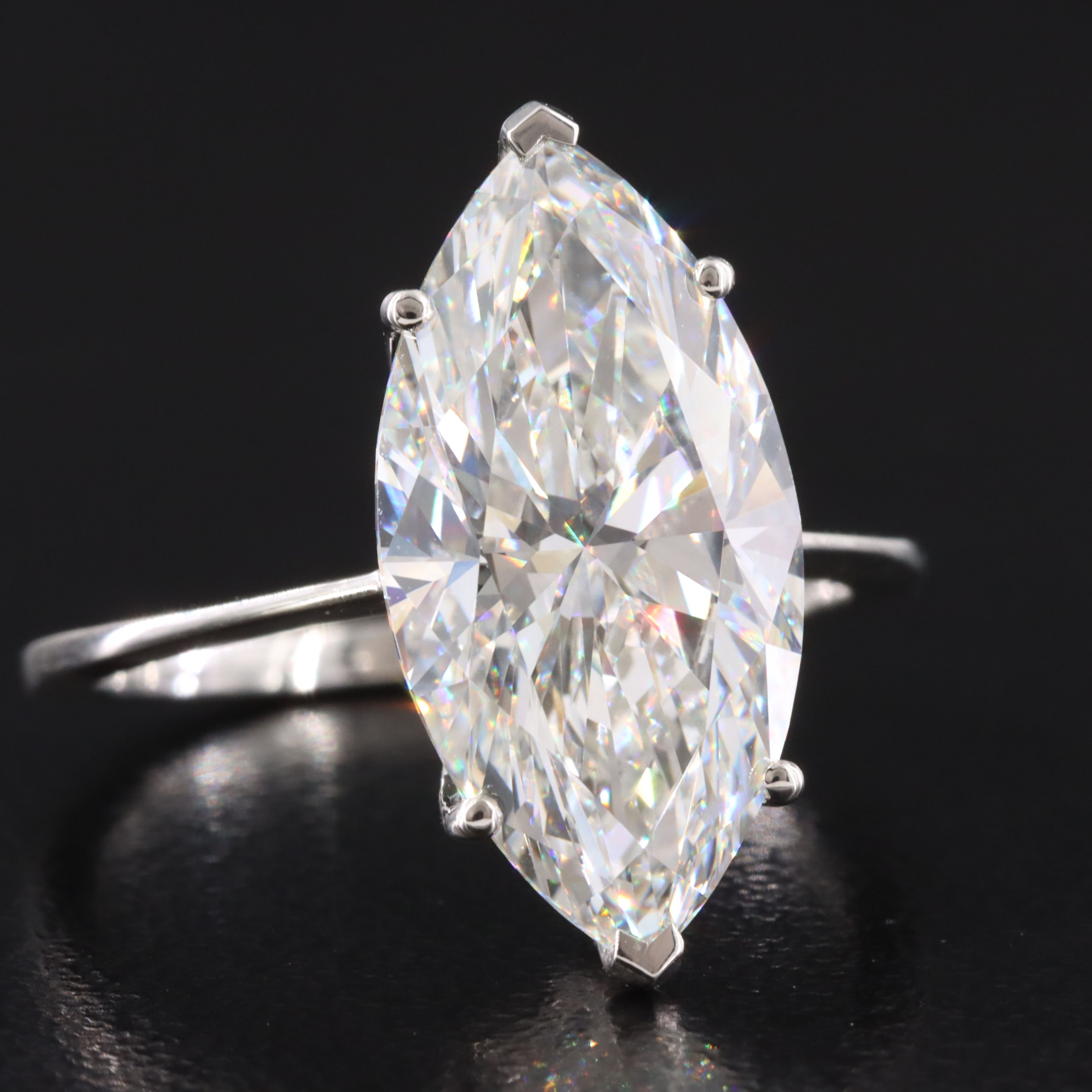 Platinum 5.05 CT Lab Grown Diamond Solitaire Ring with IGI Report