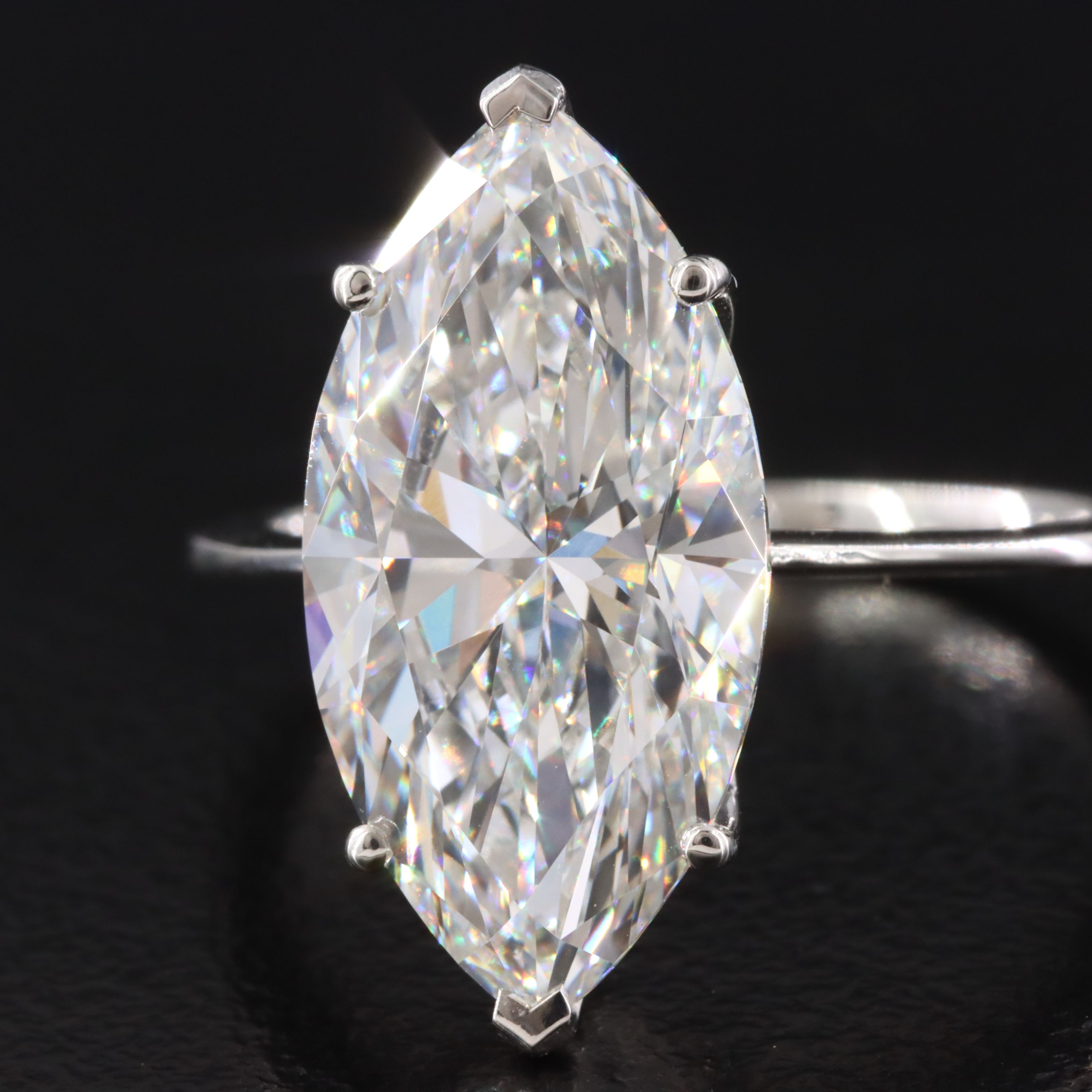 Platinum 5.05 CT Lab Grown Diamond Solitaire Ring with IGI Report