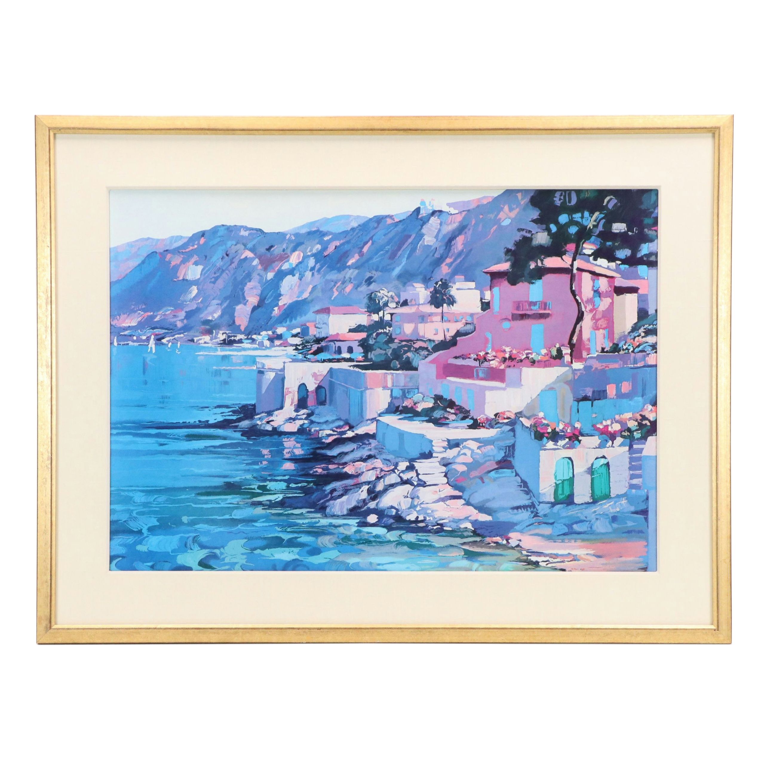 After Howard Behrens Offset Lithograph "Memories of Italy: Riviera," 1993