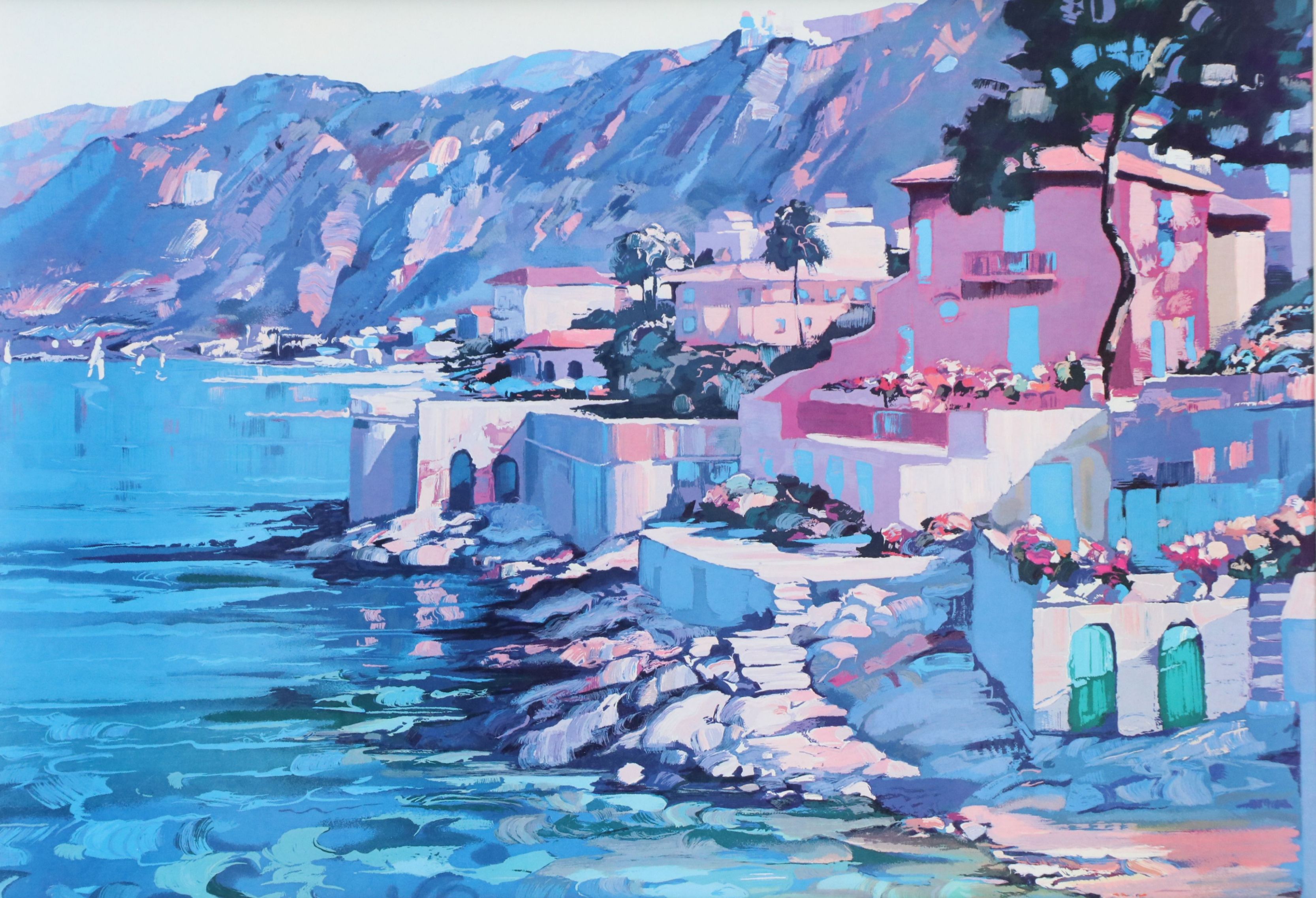After Howard Behrens Offset Lithograph "Memories of Italy: Riviera," 1993