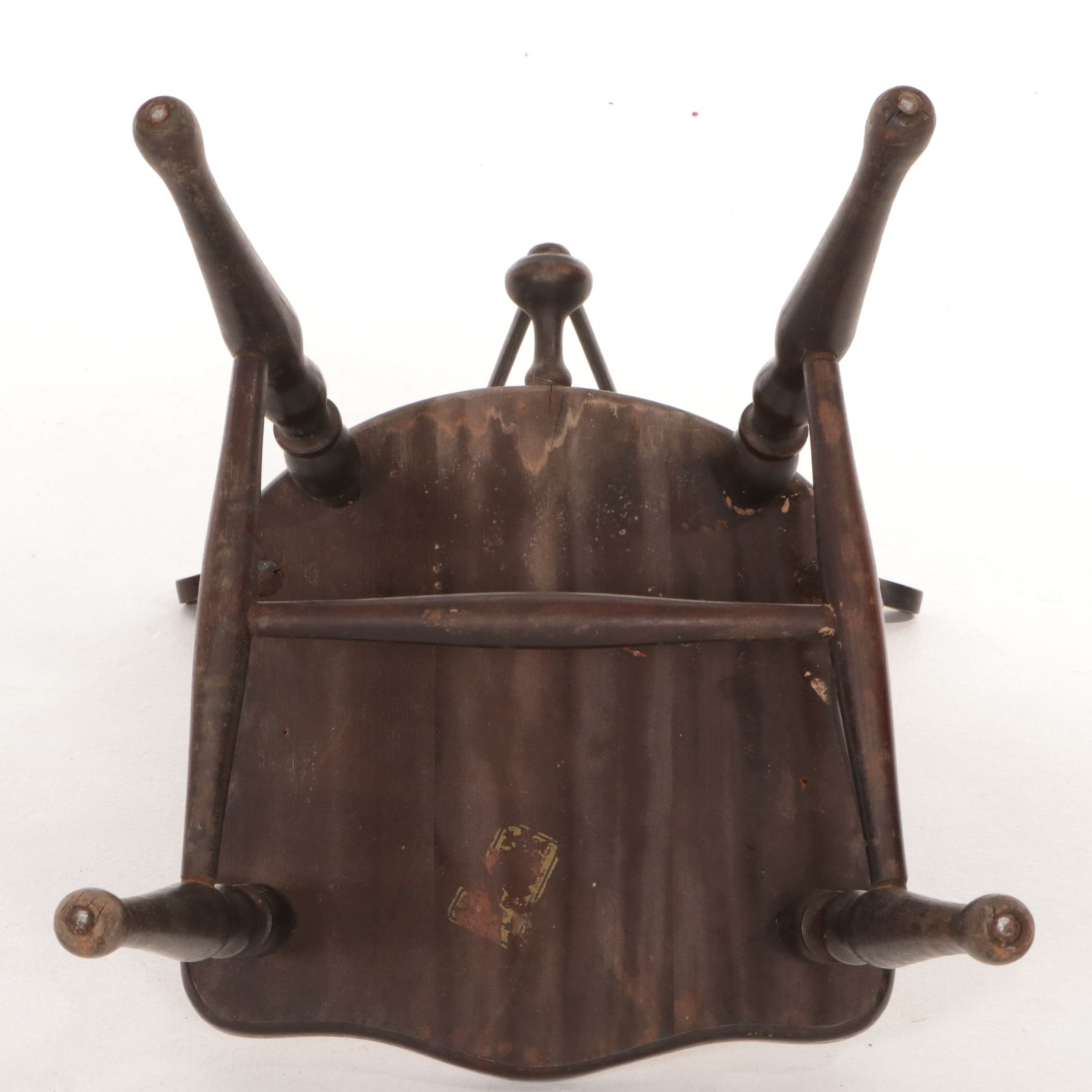 Ebonized Wood Brace Back Windsor Chair, Early 20th Century