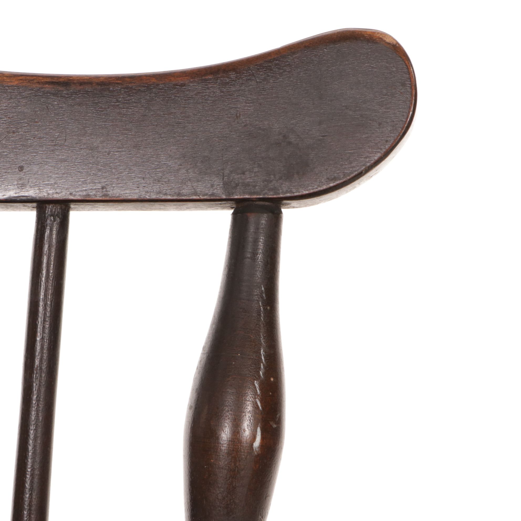 Ebonized Wood Brace Back Windsor Chair, Early 20th Century