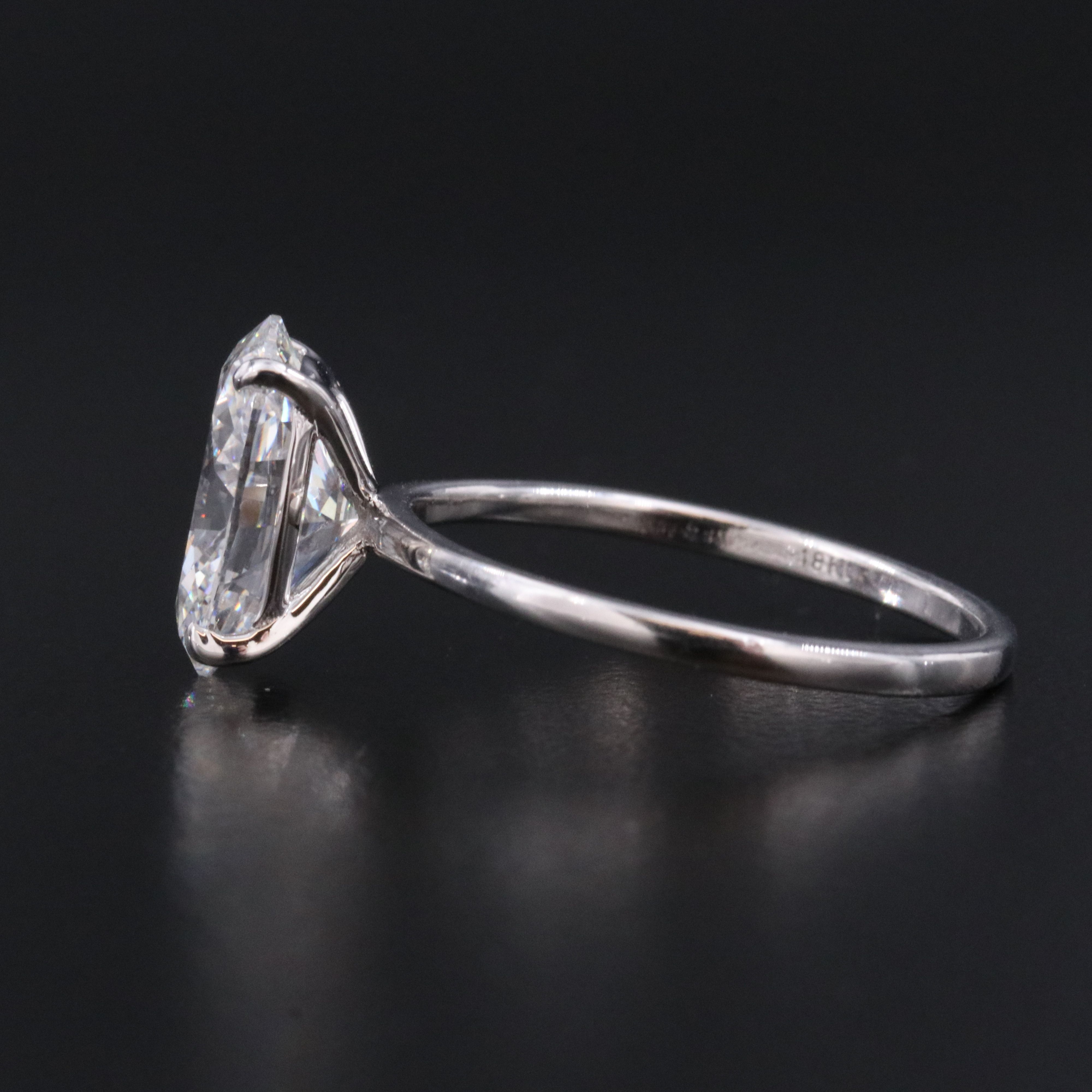 18K 3.04 CT Lab Grown Diamond Solitaire Ring with IGI Report