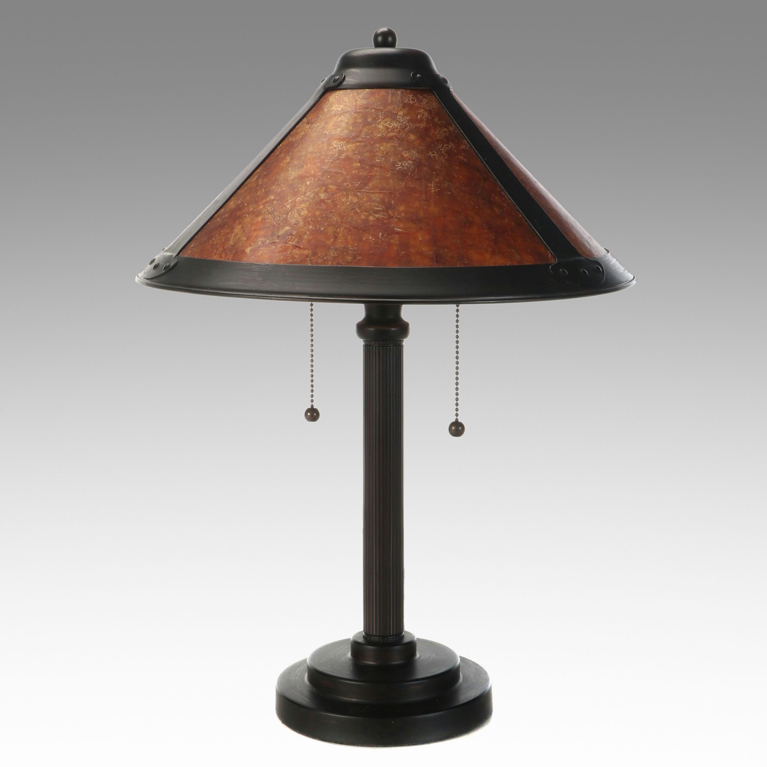 Arts and Crafts Style Lamp with Mica Shade, 21st Century