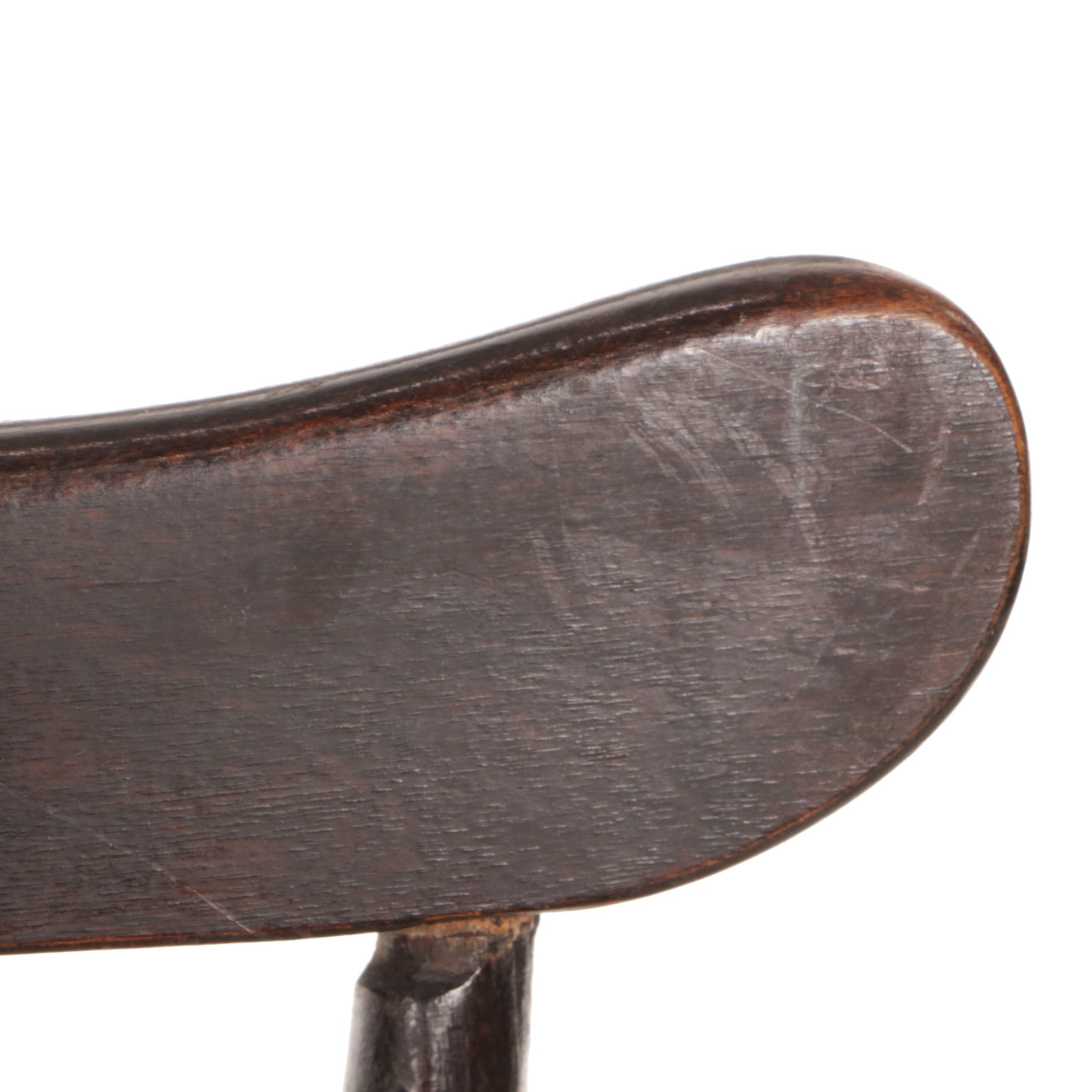 Ebonized Wood Brace Back Windsor Chair, Early 20th Century