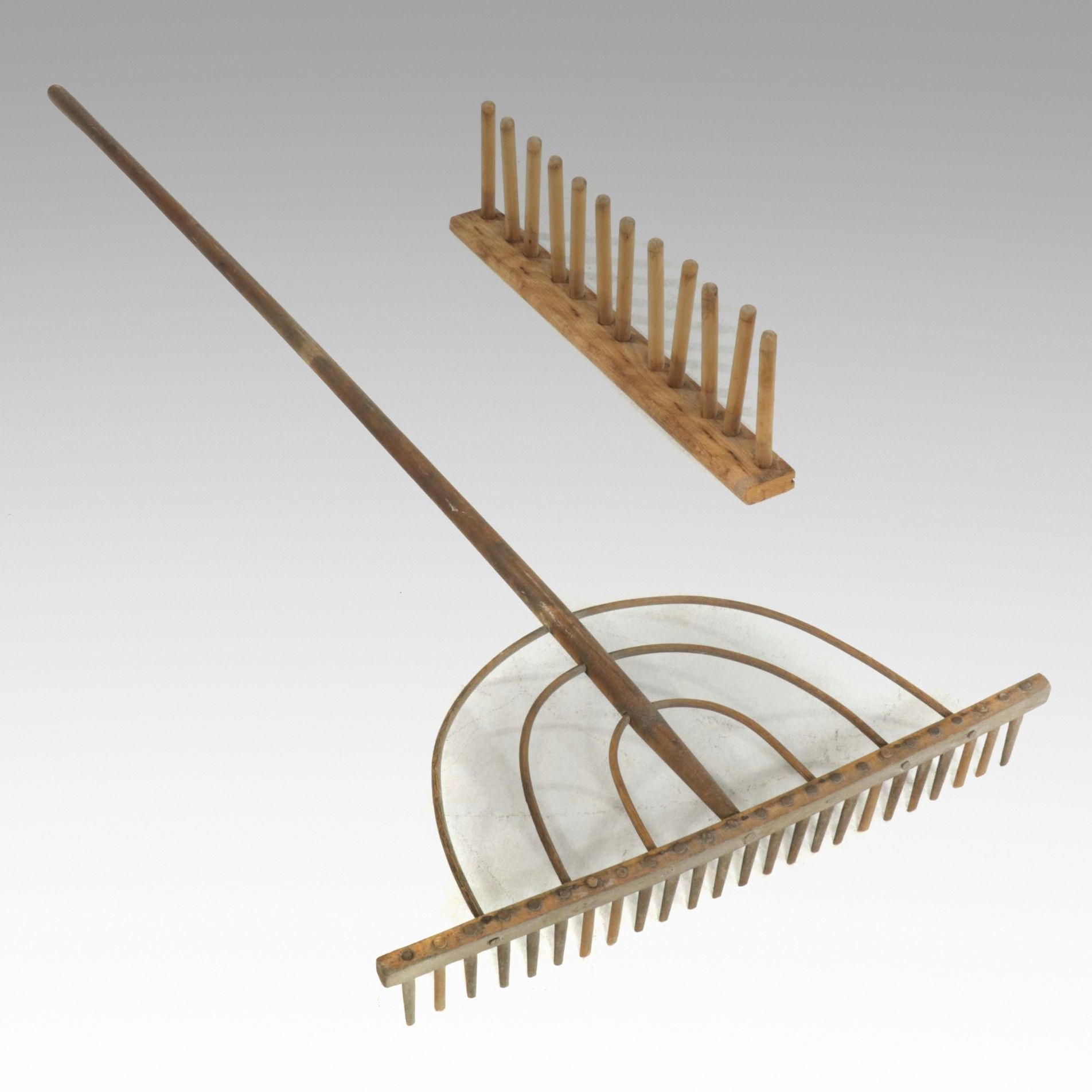 Handmade Primitive Hay Rake and Wall Rack