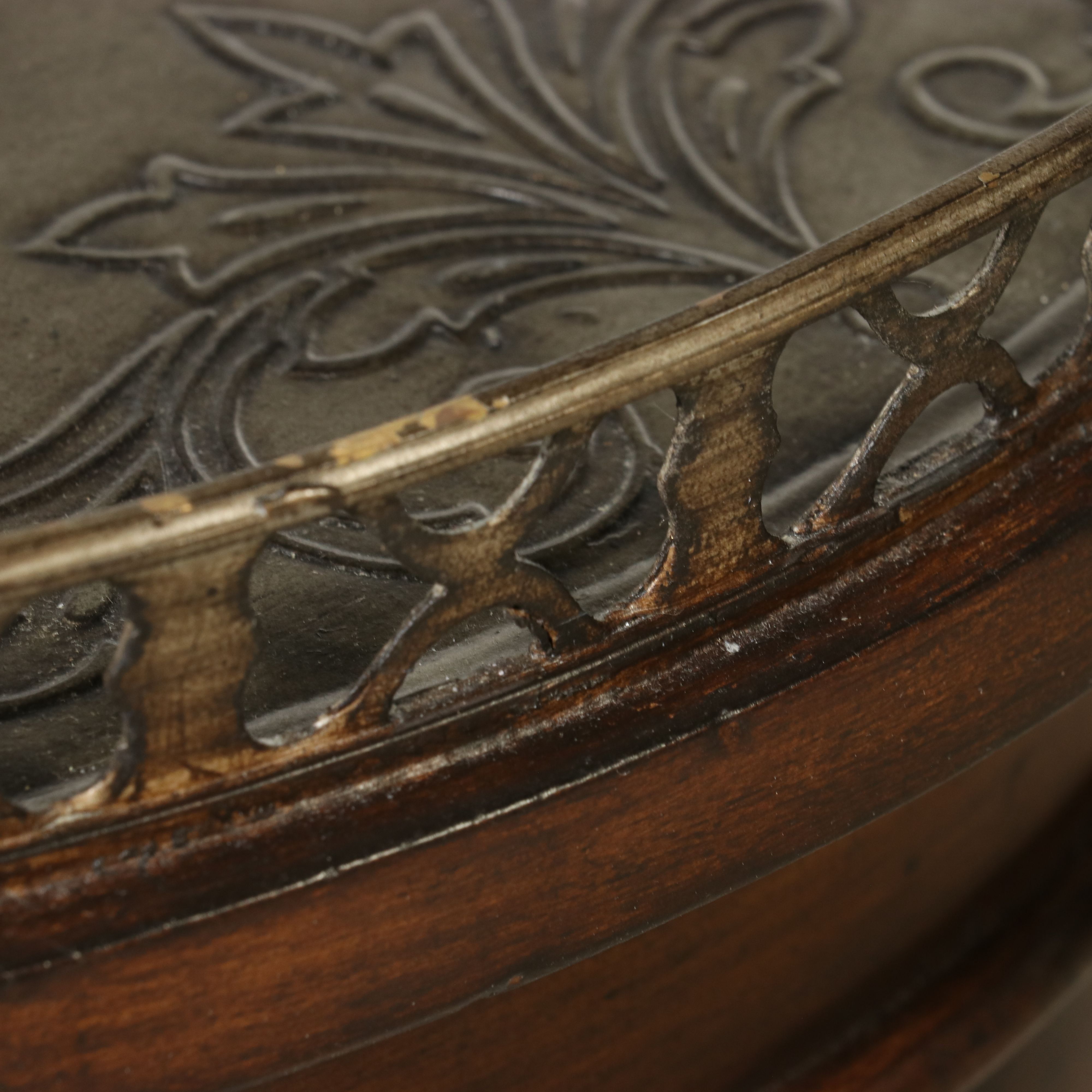 Regency Style Round Three-Drawer Commode with Fretwork Gallery