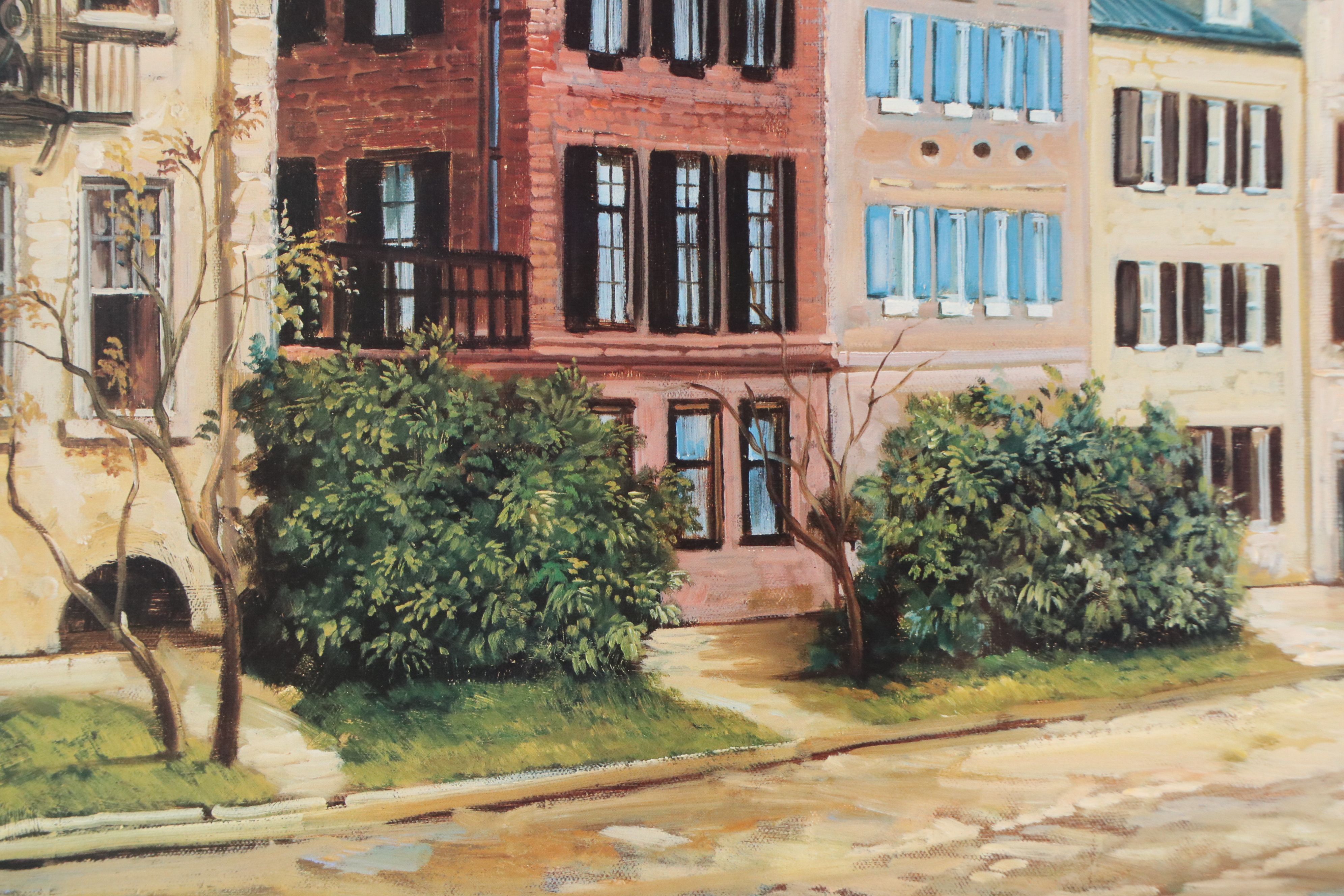 R. Engle Offset Lithograph "Rainbow Row, Charleston, S.C.," Late 20th Century