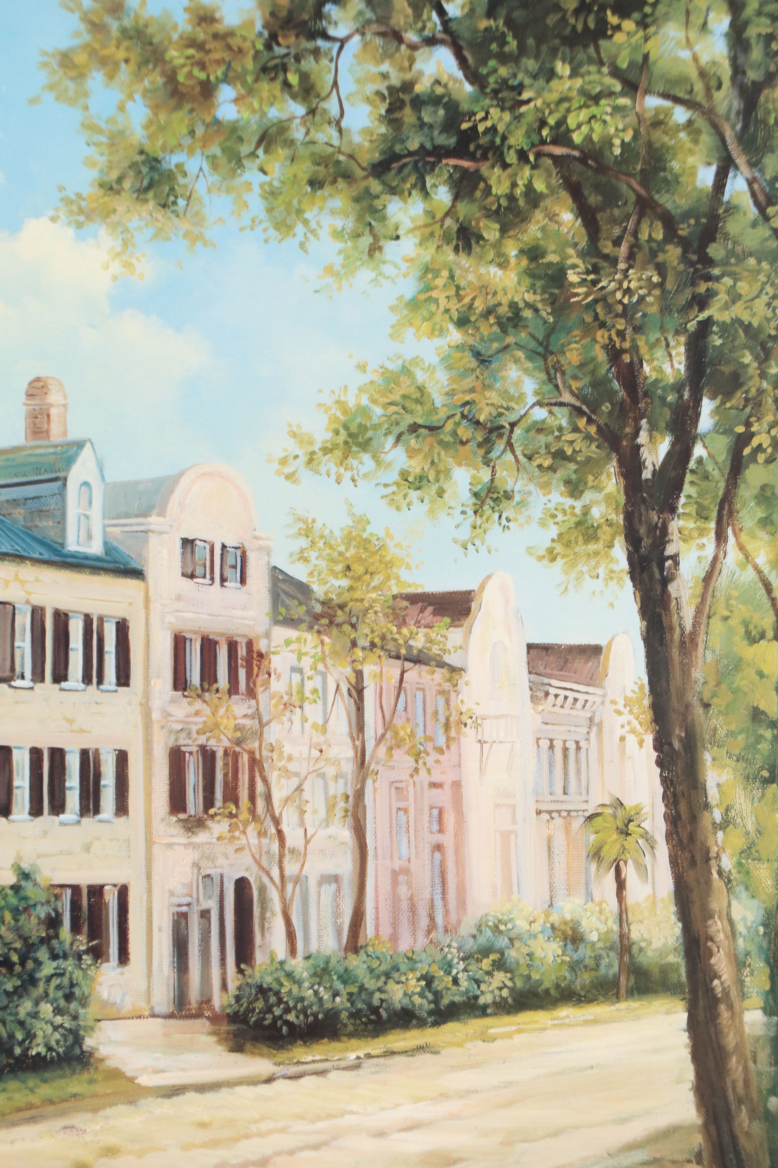 R. Engle Offset Lithograph "Rainbow Row, Charleston, S.C.," Late 20th Century