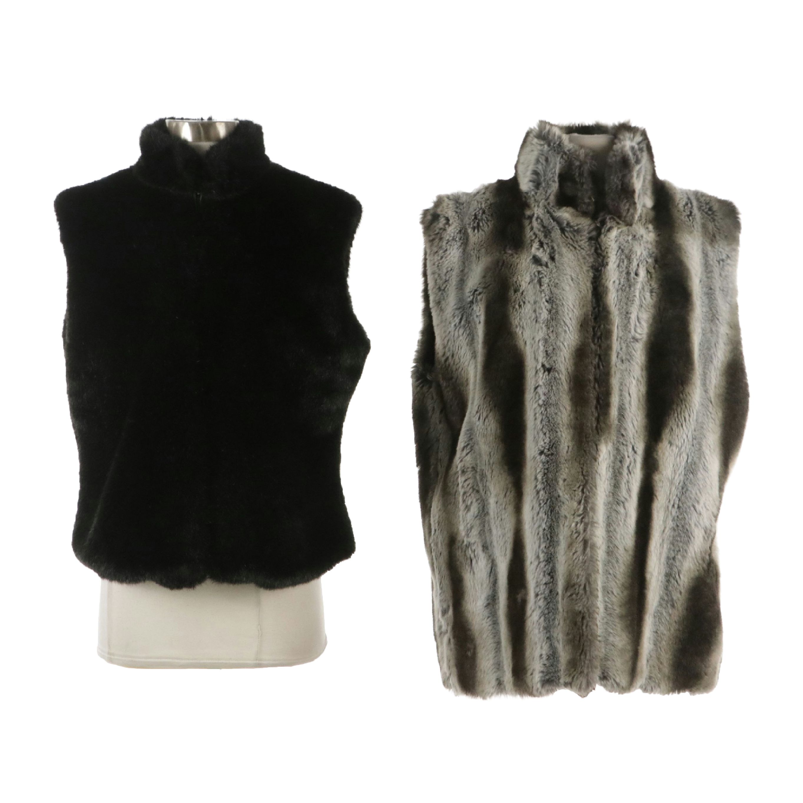Oleg Cassini and Cejon Faux Fur Vests