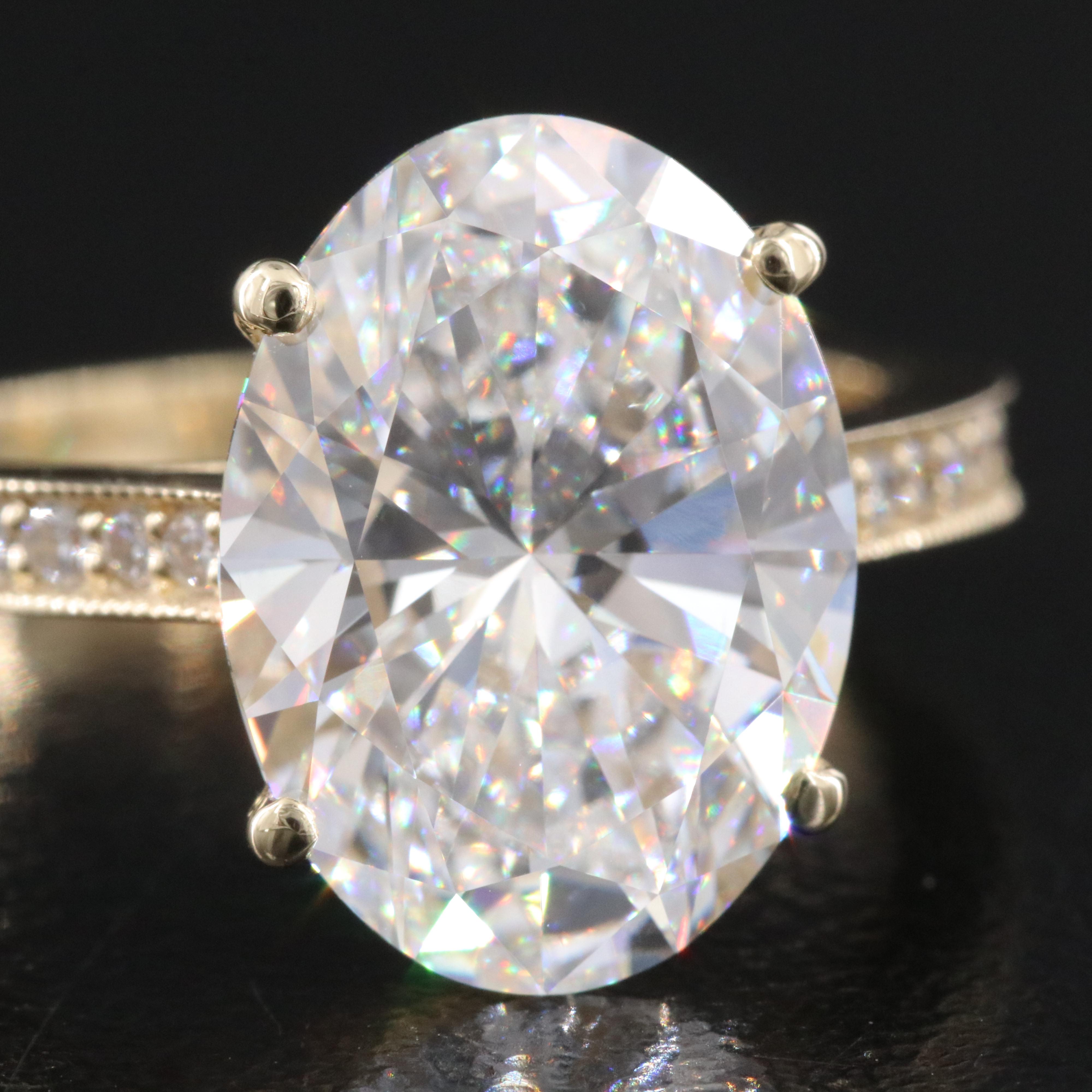 14K 5.22 CTW Lab Grown Diamond Ring with IGI Report