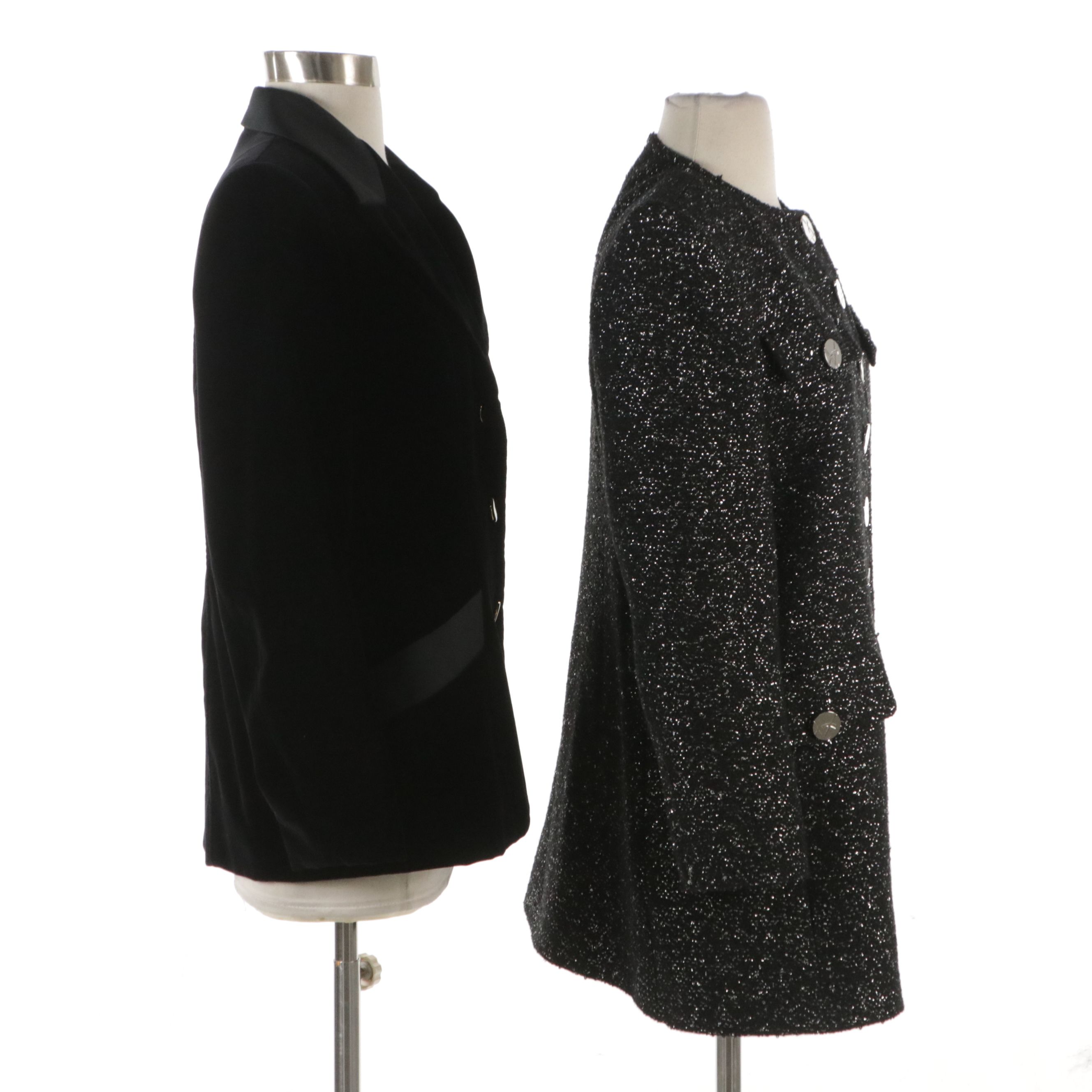 Yves Saint Laurent Encore Evening Jackets in Velvet and Bouclé Wool Knit