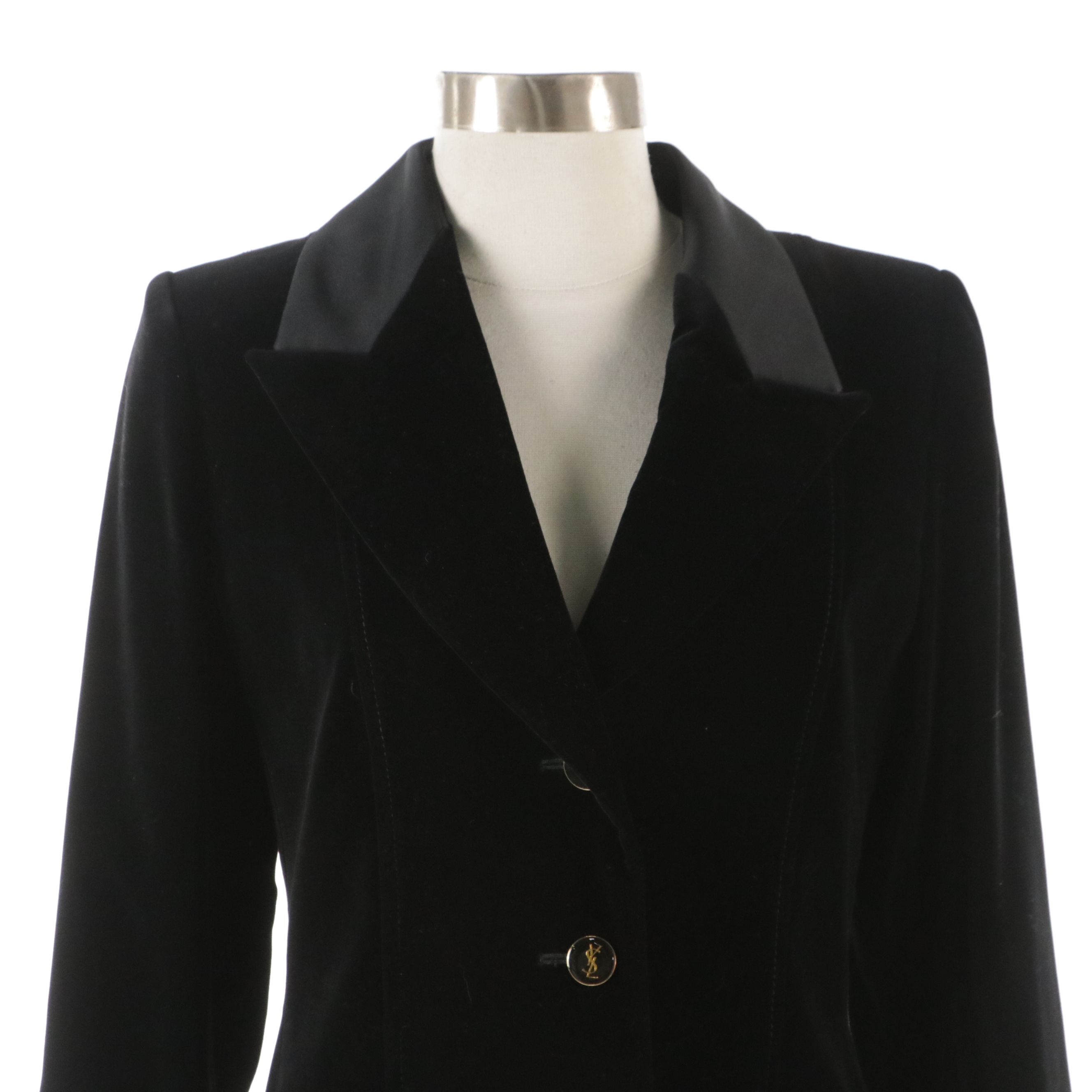 Yves Saint Laurent Encore Evening Jackets in Velvet and Bouclé Wool Knit