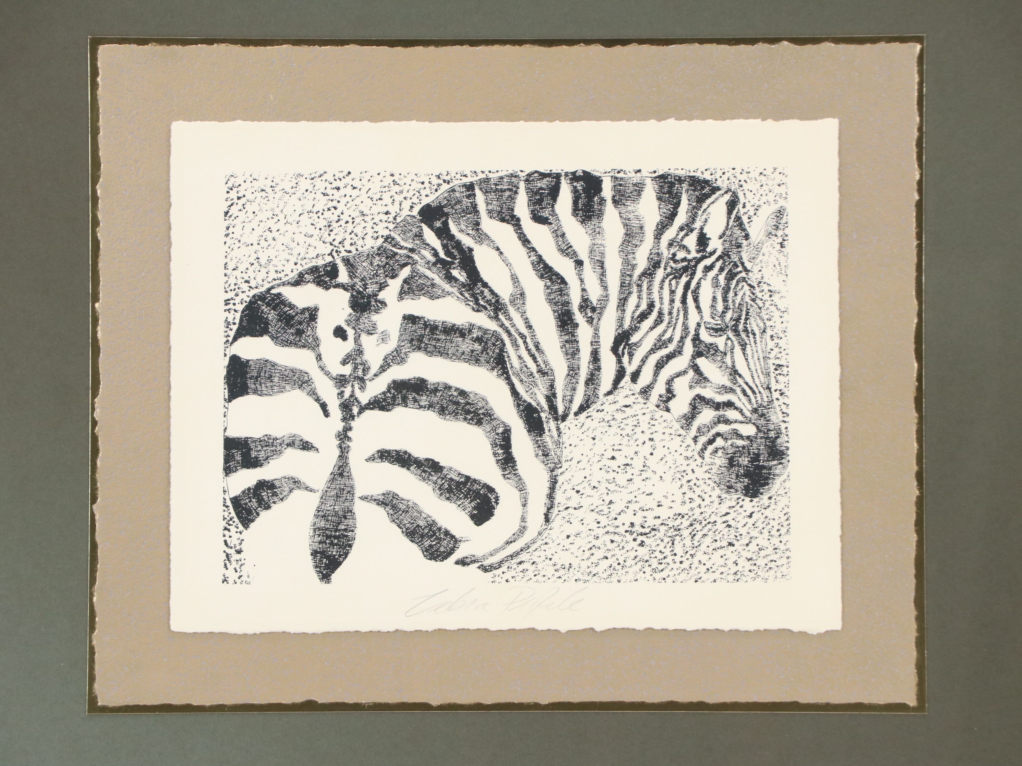 Wood Engraving "Zebra Profile," Late 20th to 21st Century