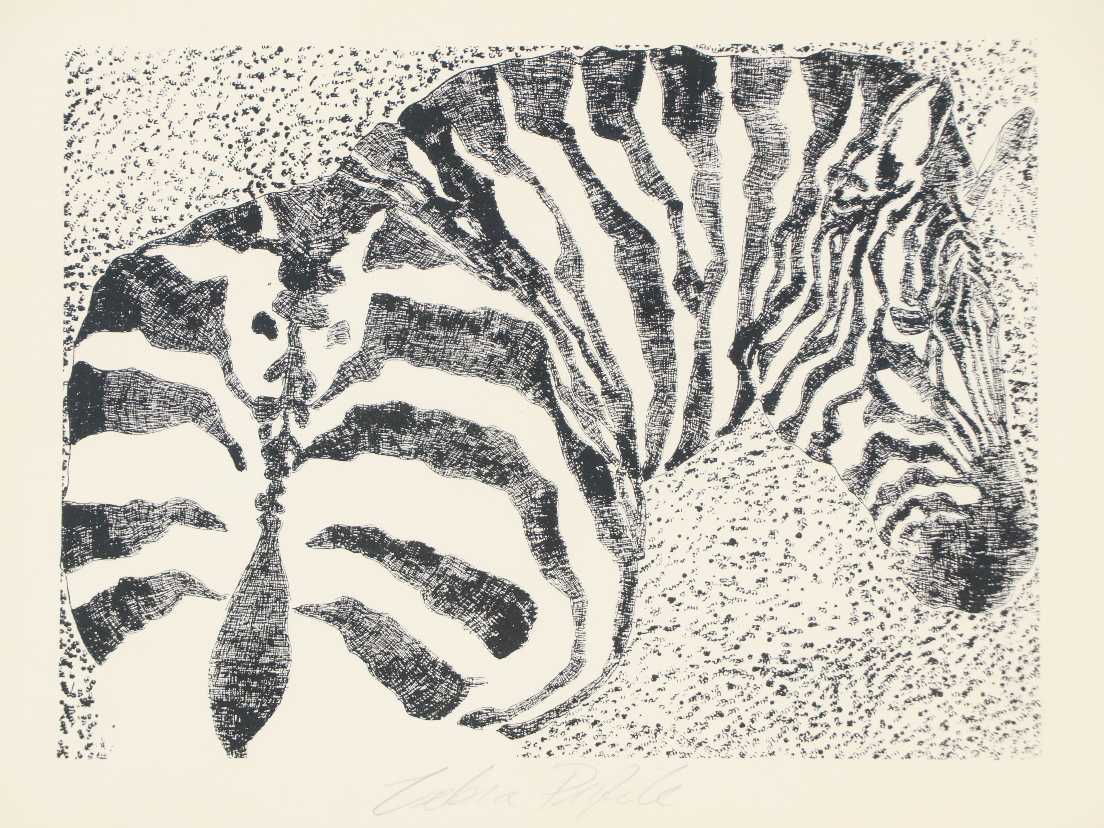 Wood Engraving "Zebra Profile," Late 20th to 21st Century