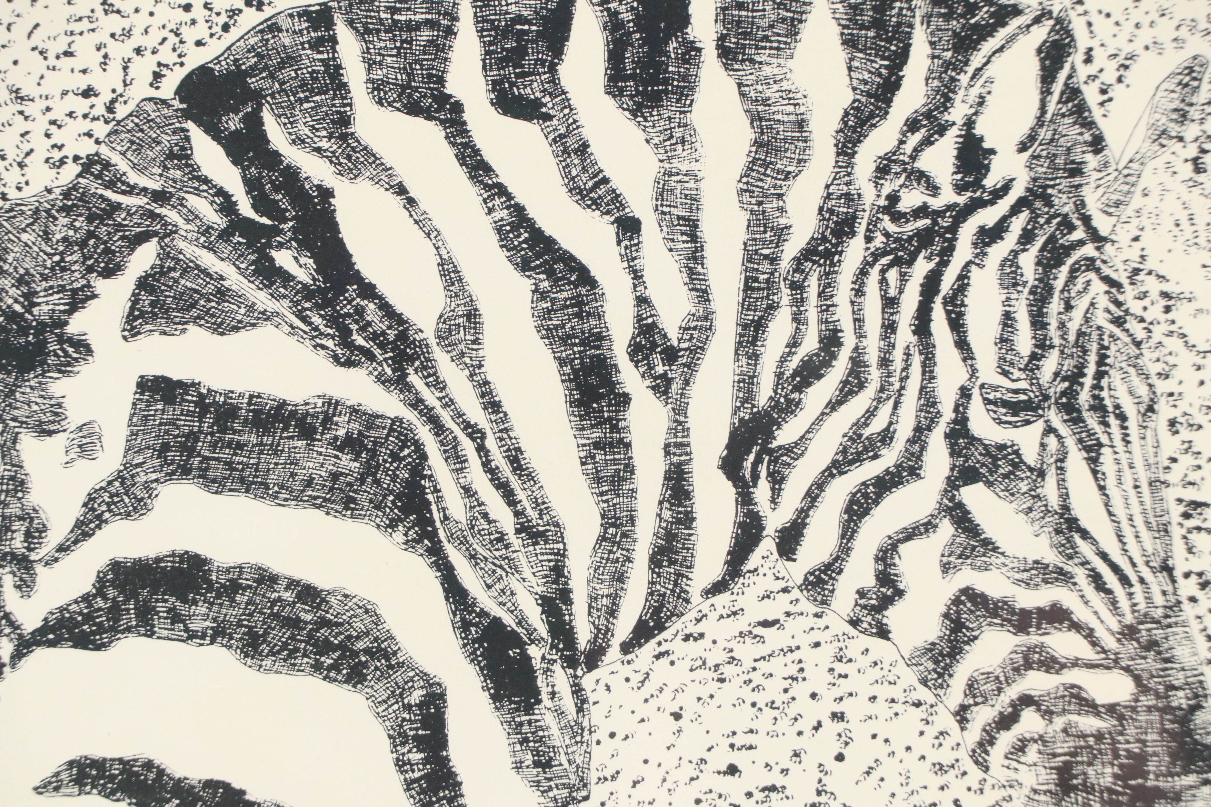 Wood Engraving "Zebra Profile," Late 20th to 21st Century