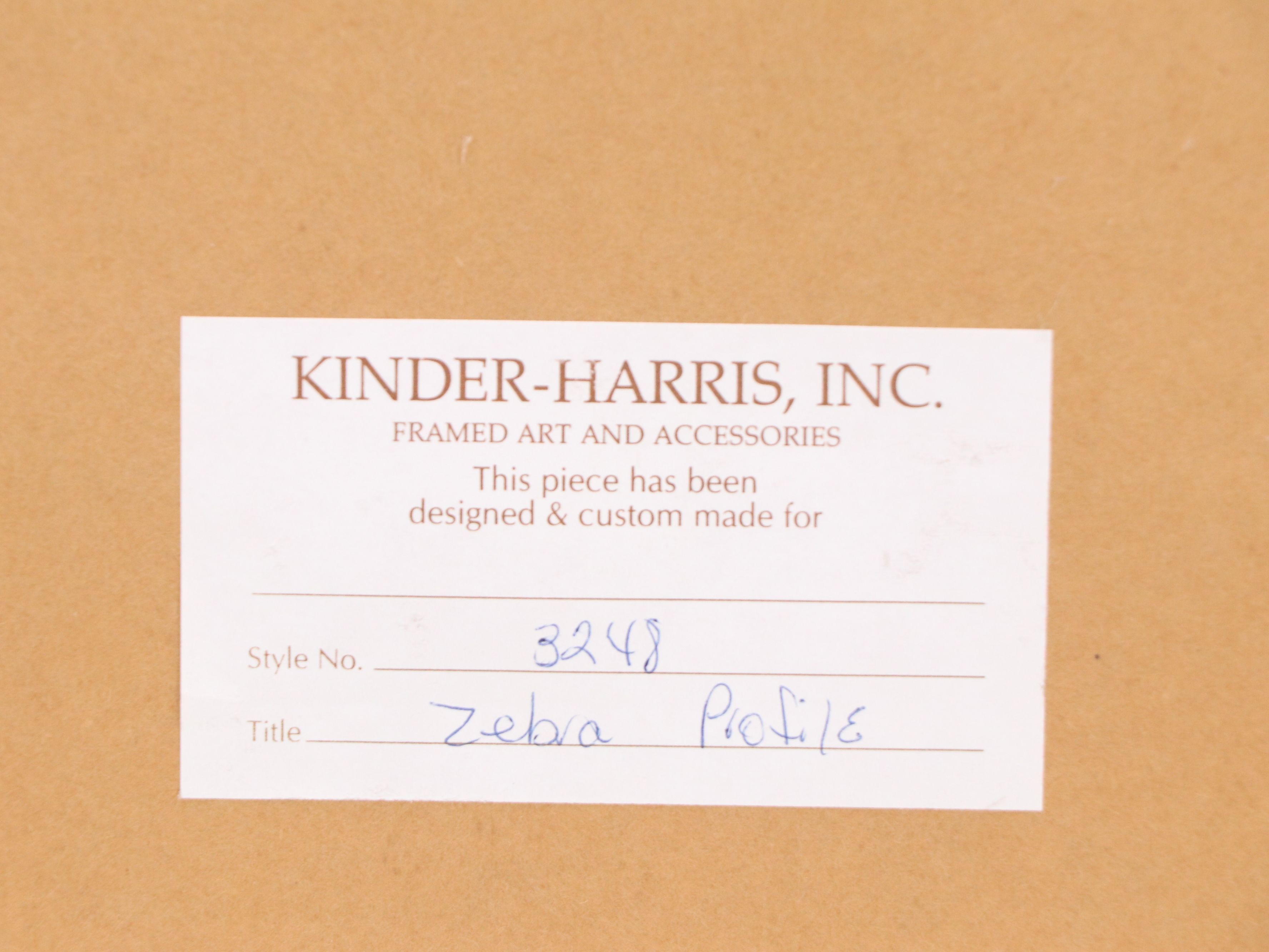 Wood Engraving "Zebra Profile," Late 20th to 21st Century