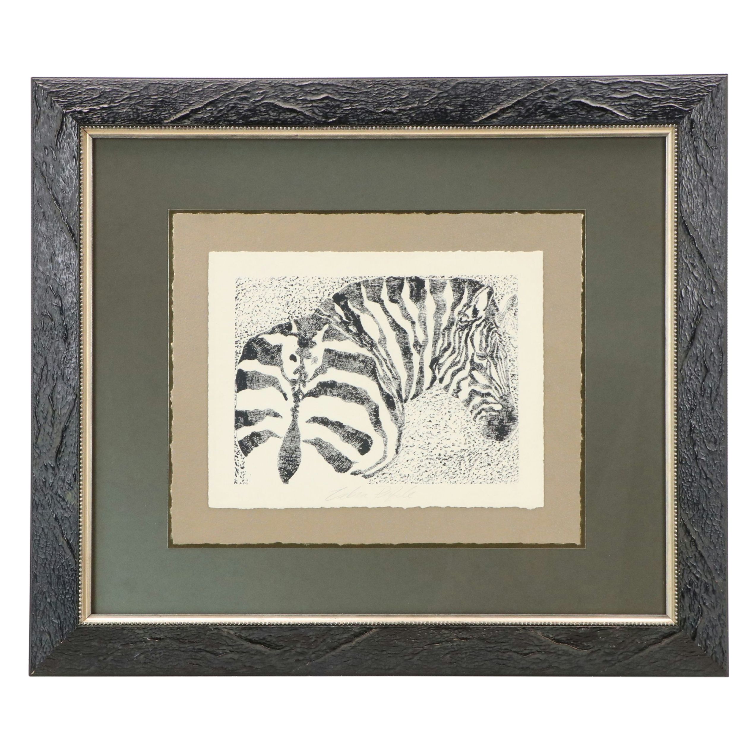 Wood Engraving "Zebra Profile," Late 20th to 21st Century