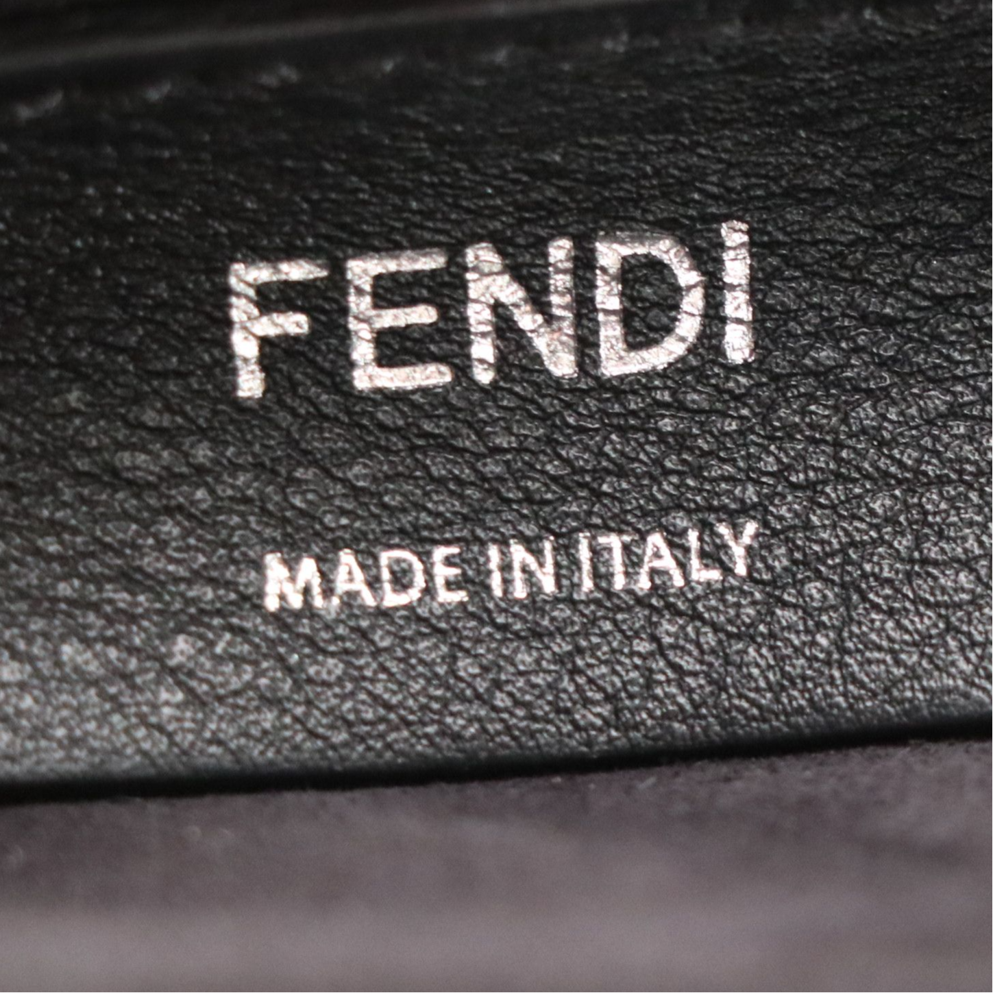 Fendi Kan I Chain Shoulder Bag in Black Calfskin and Scalloped Snakeskin Flap