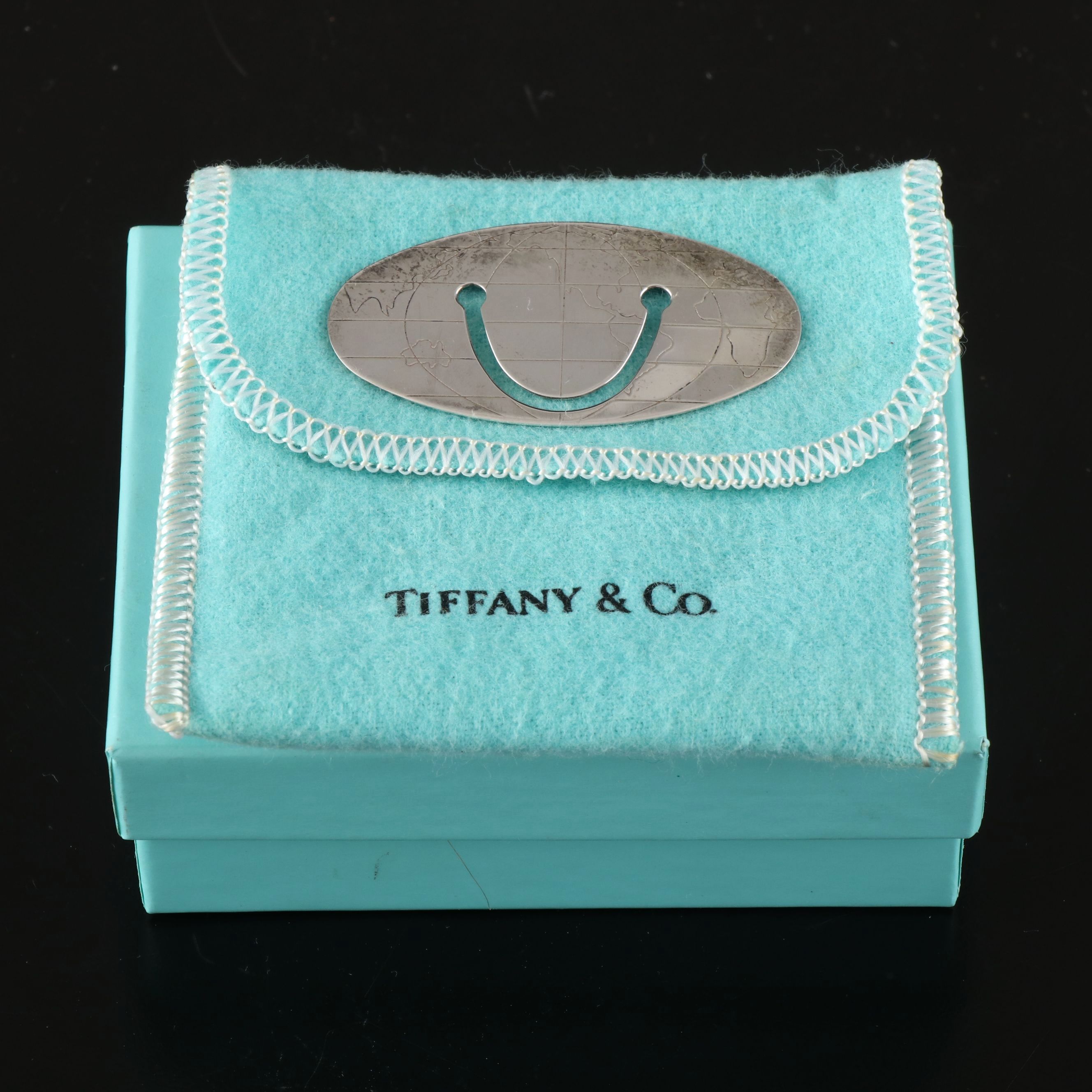 Tiffany & Co. Sterling Silver Globe Bookmark, Late 20th Century