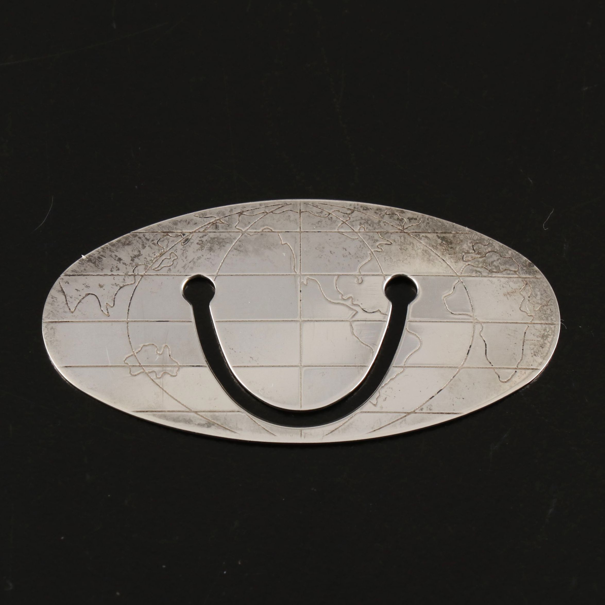 Tiffany & Co. Sterling Silver Globe Bookmark, Late 20th Century