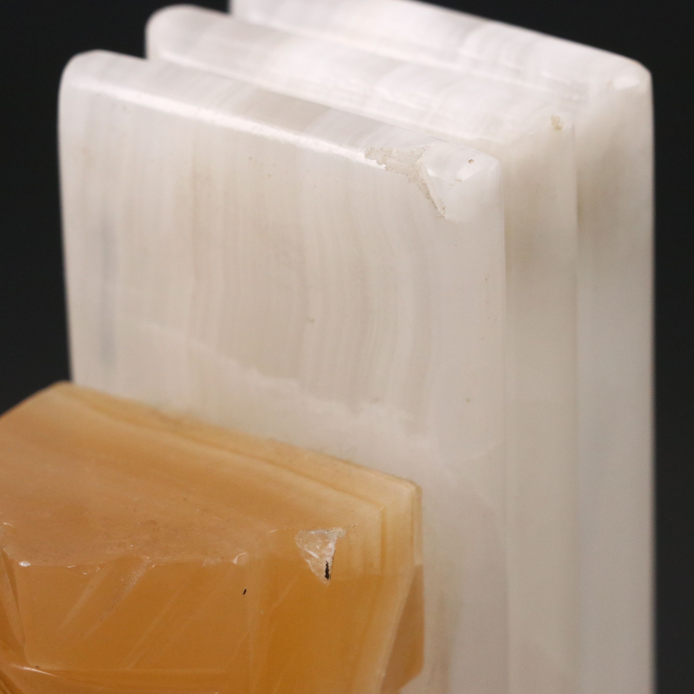 Pair of Aztec Style Carved Calcite Figural Bookends