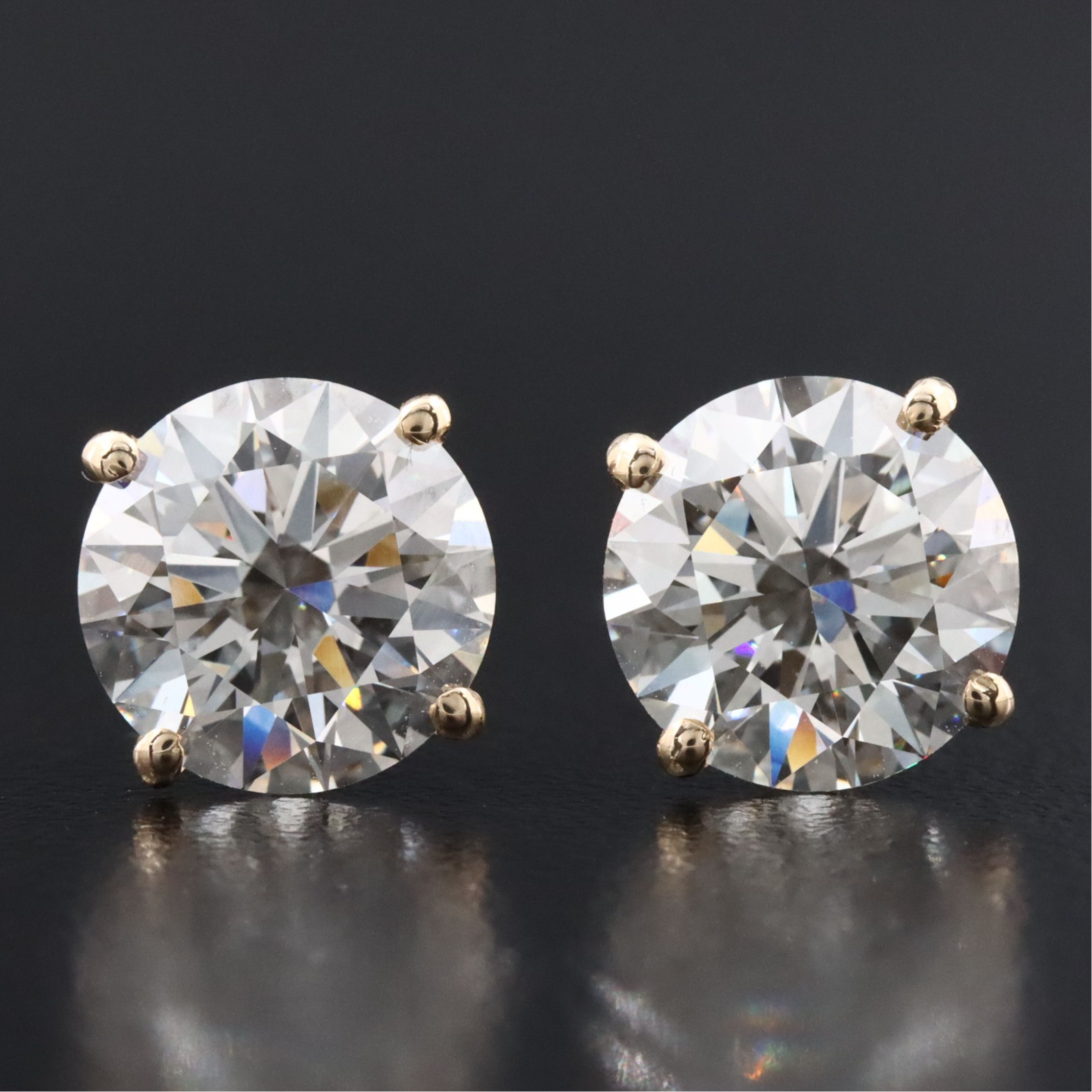 14K 5.02 CTW Lab Grown Diamond Stud Earrings with IGI Reports