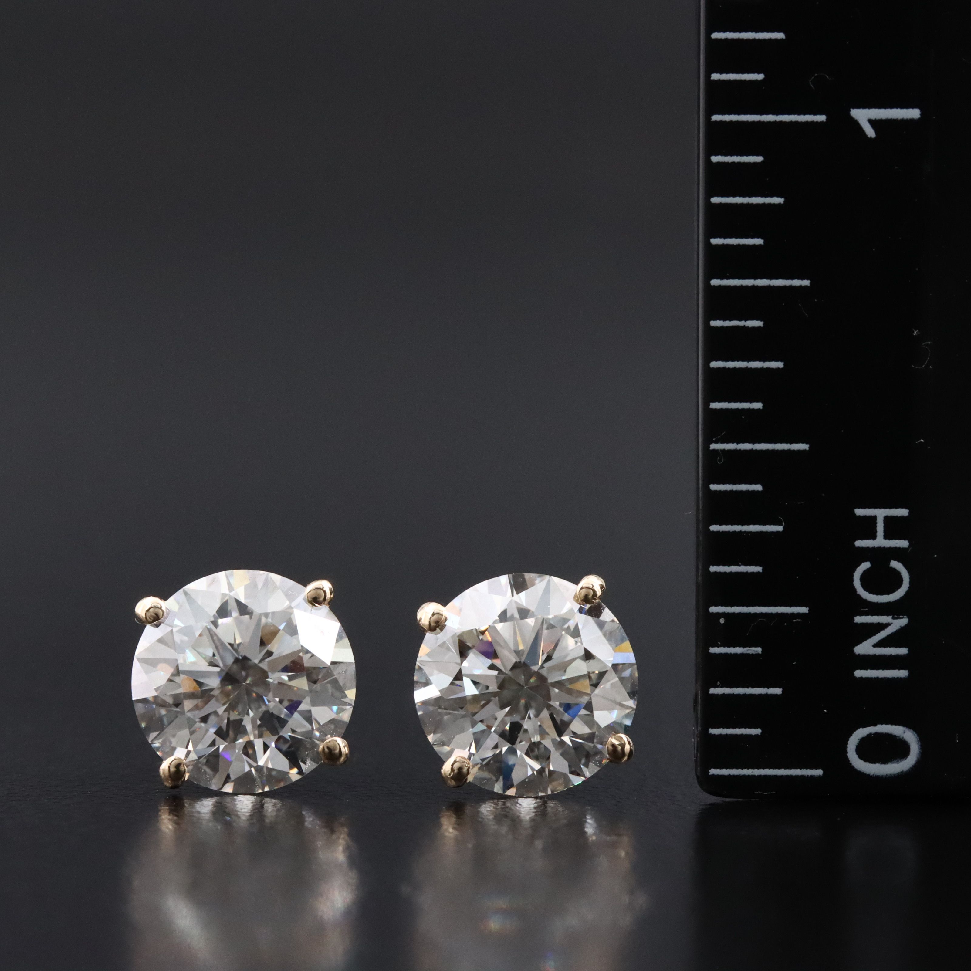 14K 5.02 CTW Lab Grown Diamond Stud Earrings with IGI Reports
