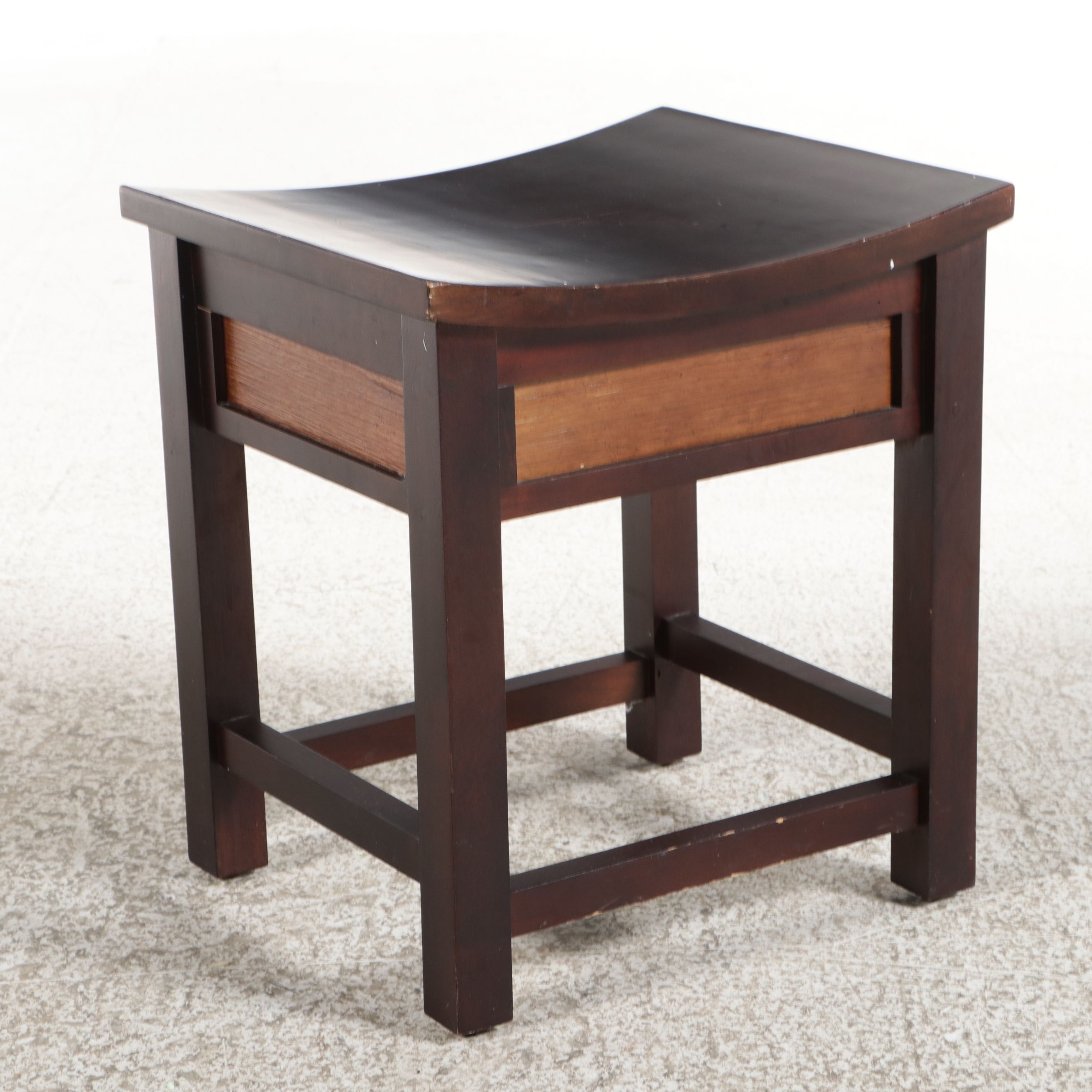 Pier 1 Imports Mahogany Finish Inset Panel Stool
