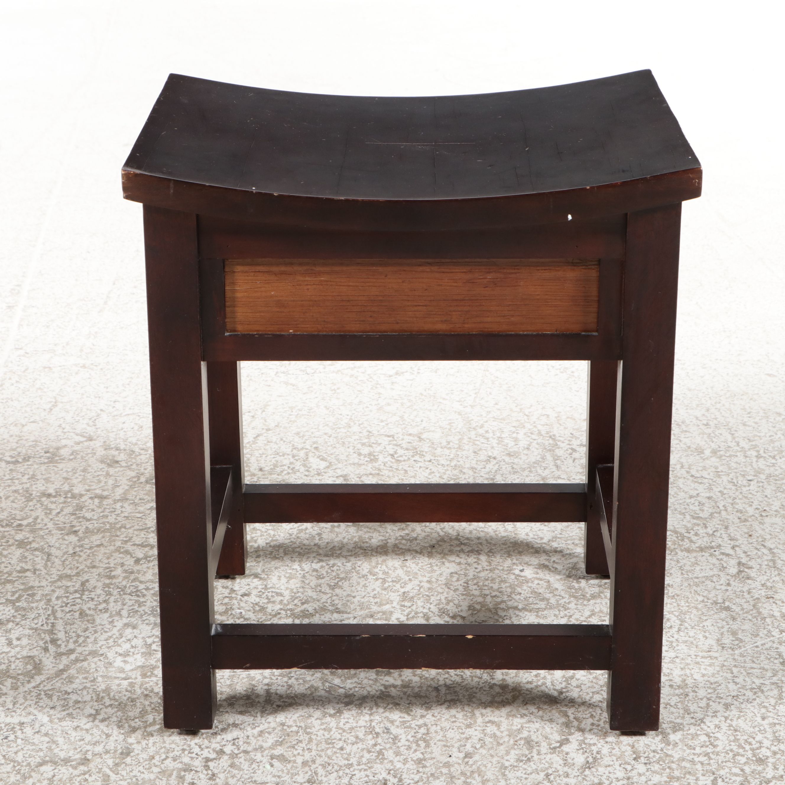 Pier 1 Imports Mahogany Finish Inset Panel Stool