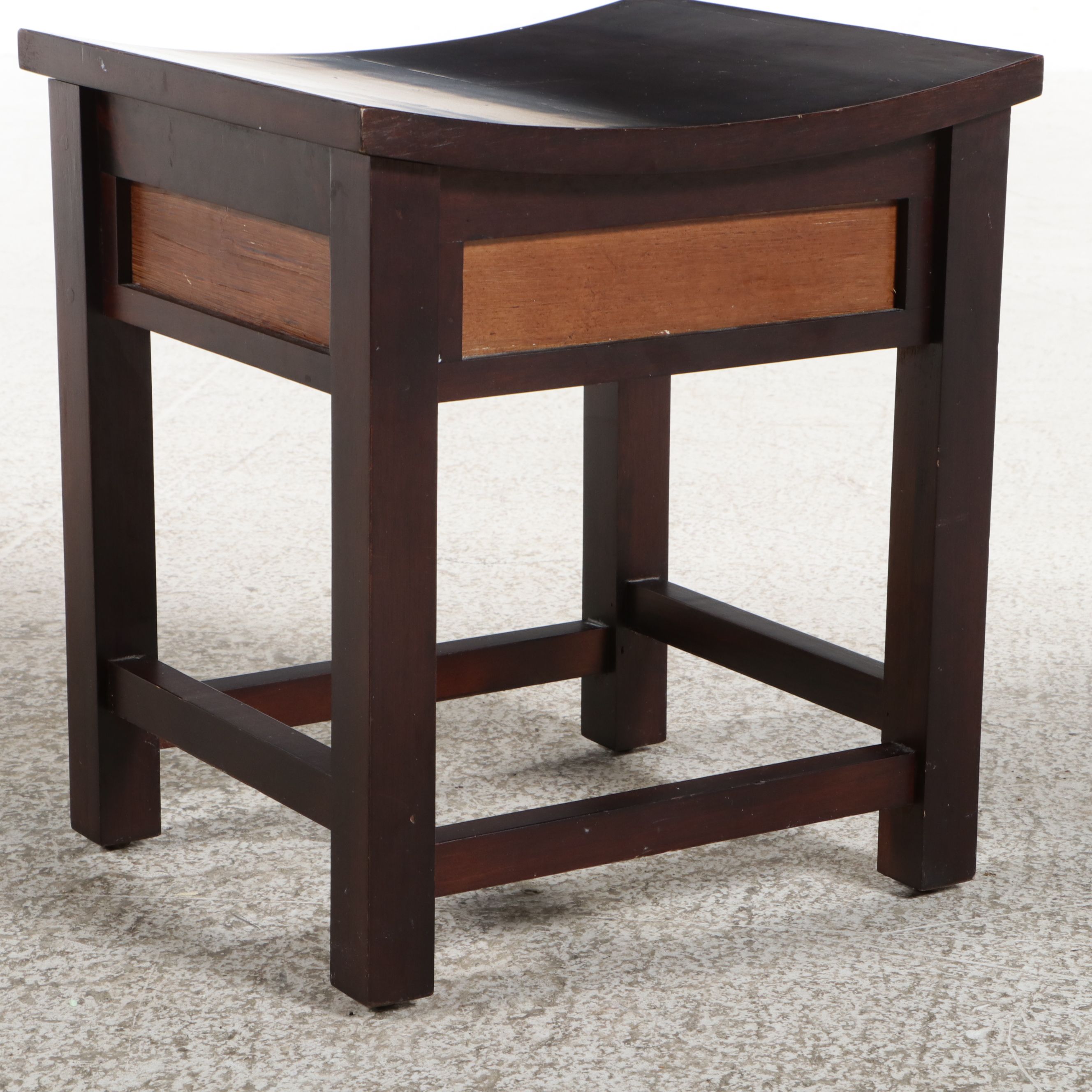Pier 1 Imports Mahogany Finish Inset Panel Stool