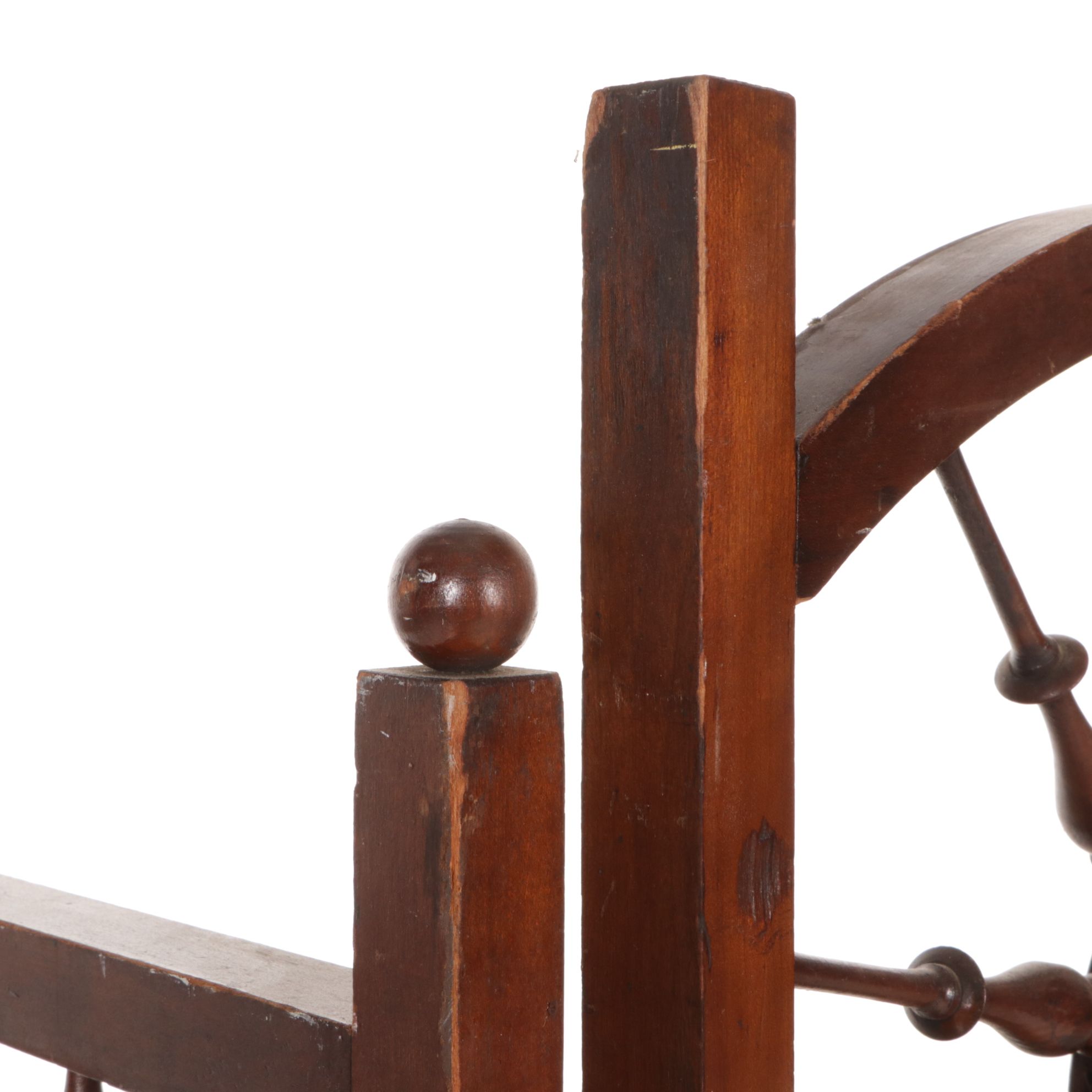 Eastlake Walnut Three-Panel Folding Screen with Fabric Panels