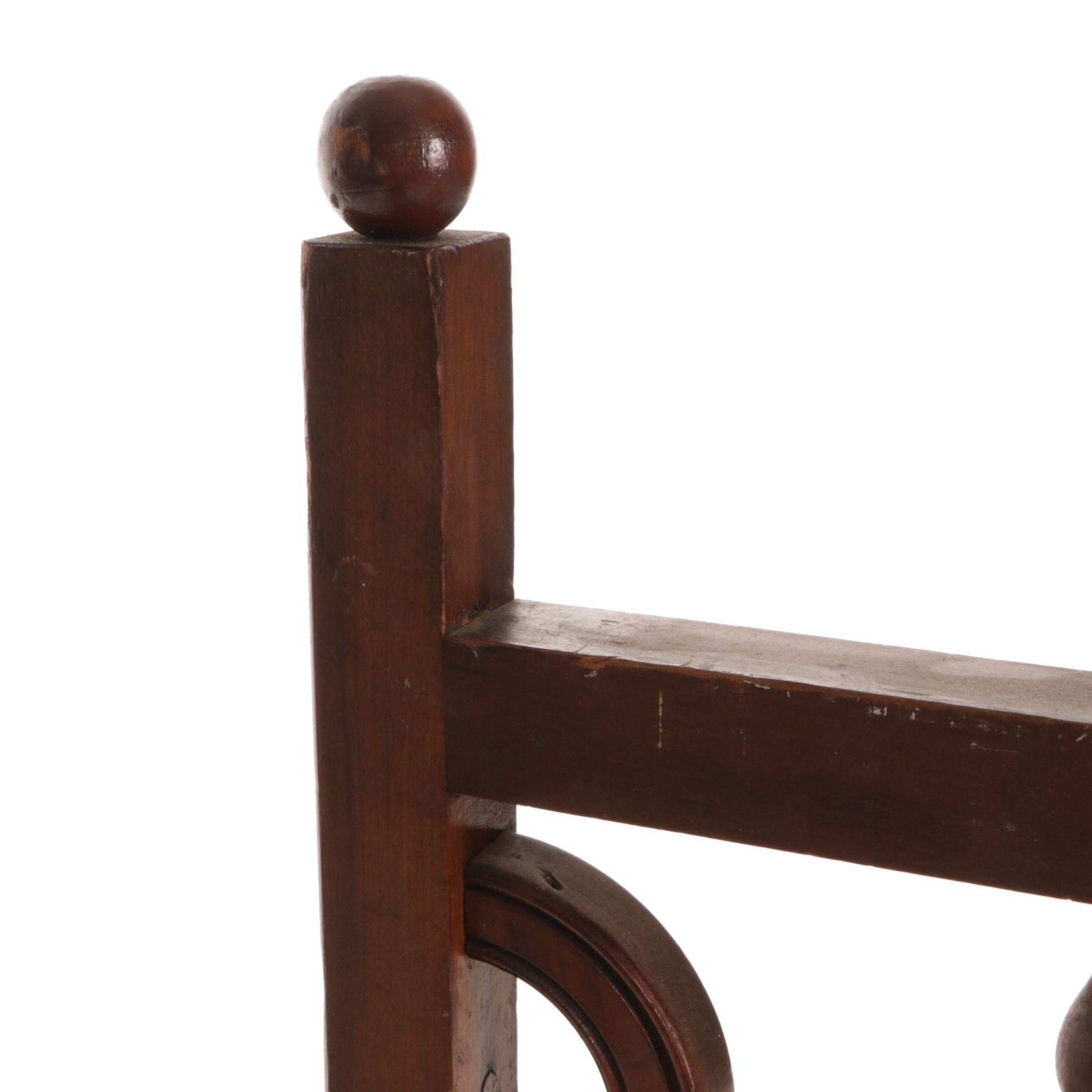 Eastlake Walnut Three-Panel Folding Screen with Fabric Panels