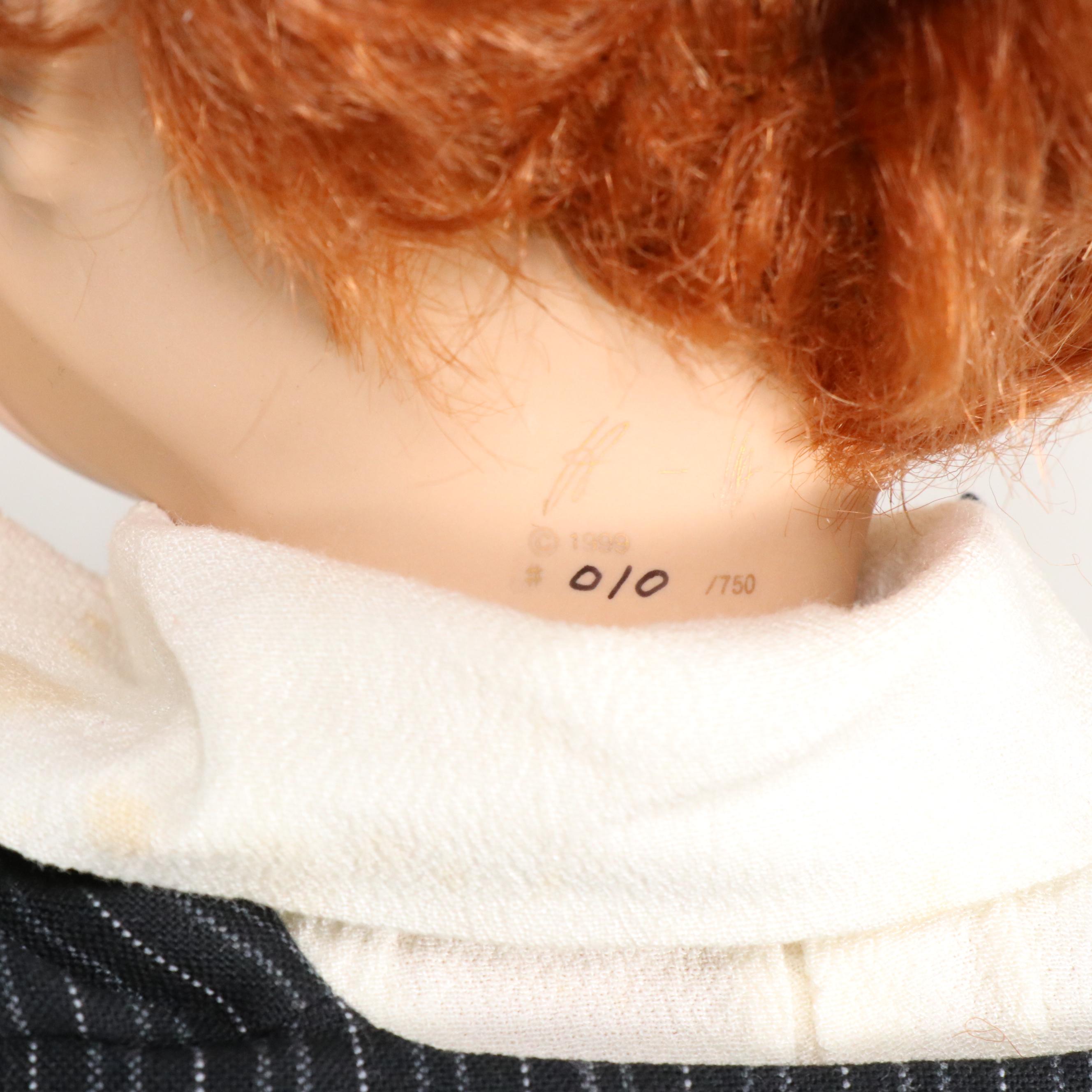 Dolls by Jerri Huckleberry Finn and German Boy with Teddy Bear Porcelain Dolls