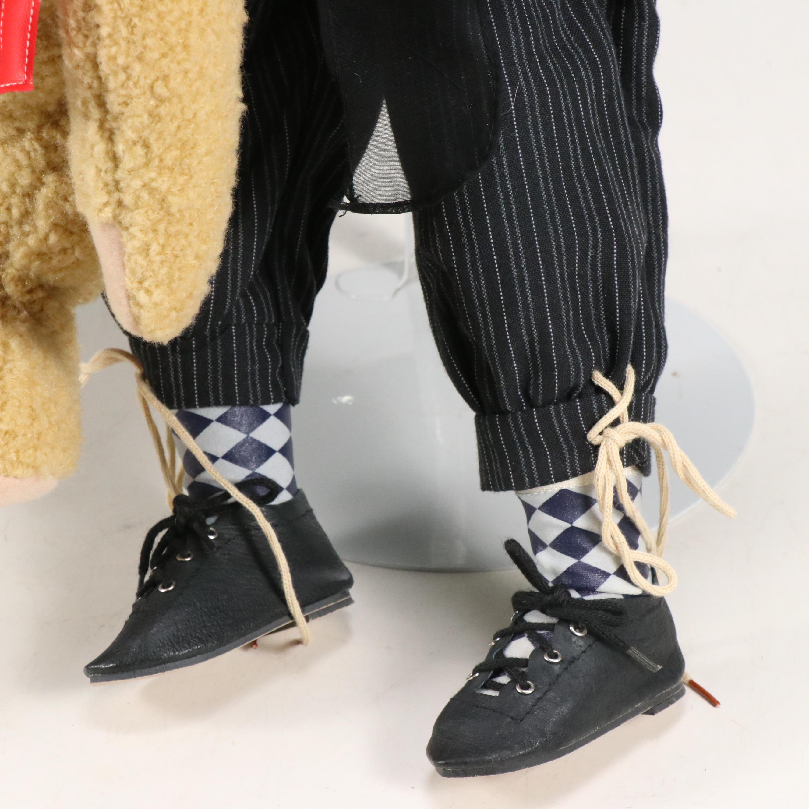 Dolls by Jerri Huckleberry Finn and German Boy with Teddy Bear Porcelain Dolls