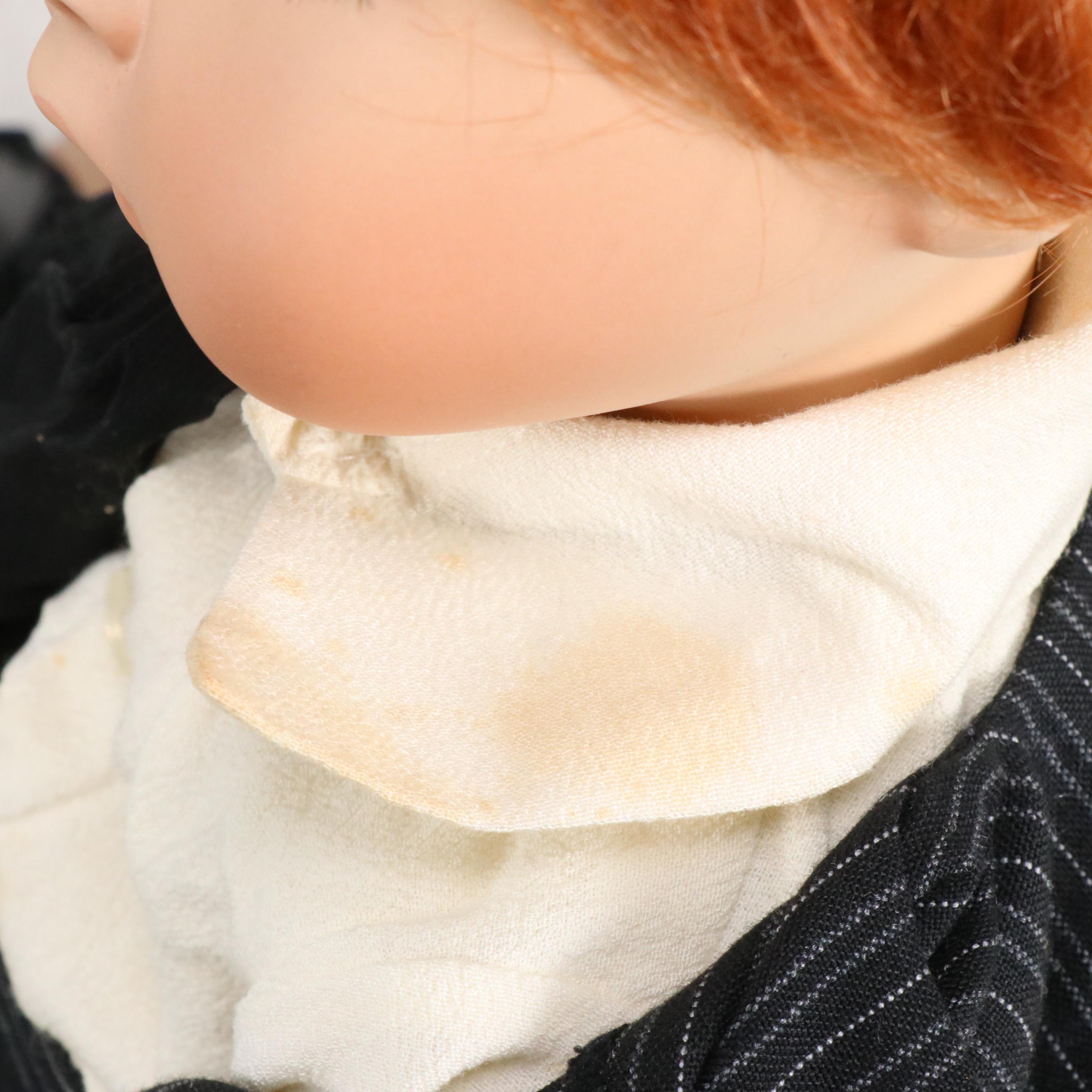 Dolls by Jerri Huckleberry Finn and German Boy with Teddy Bear Porcelain Dolls