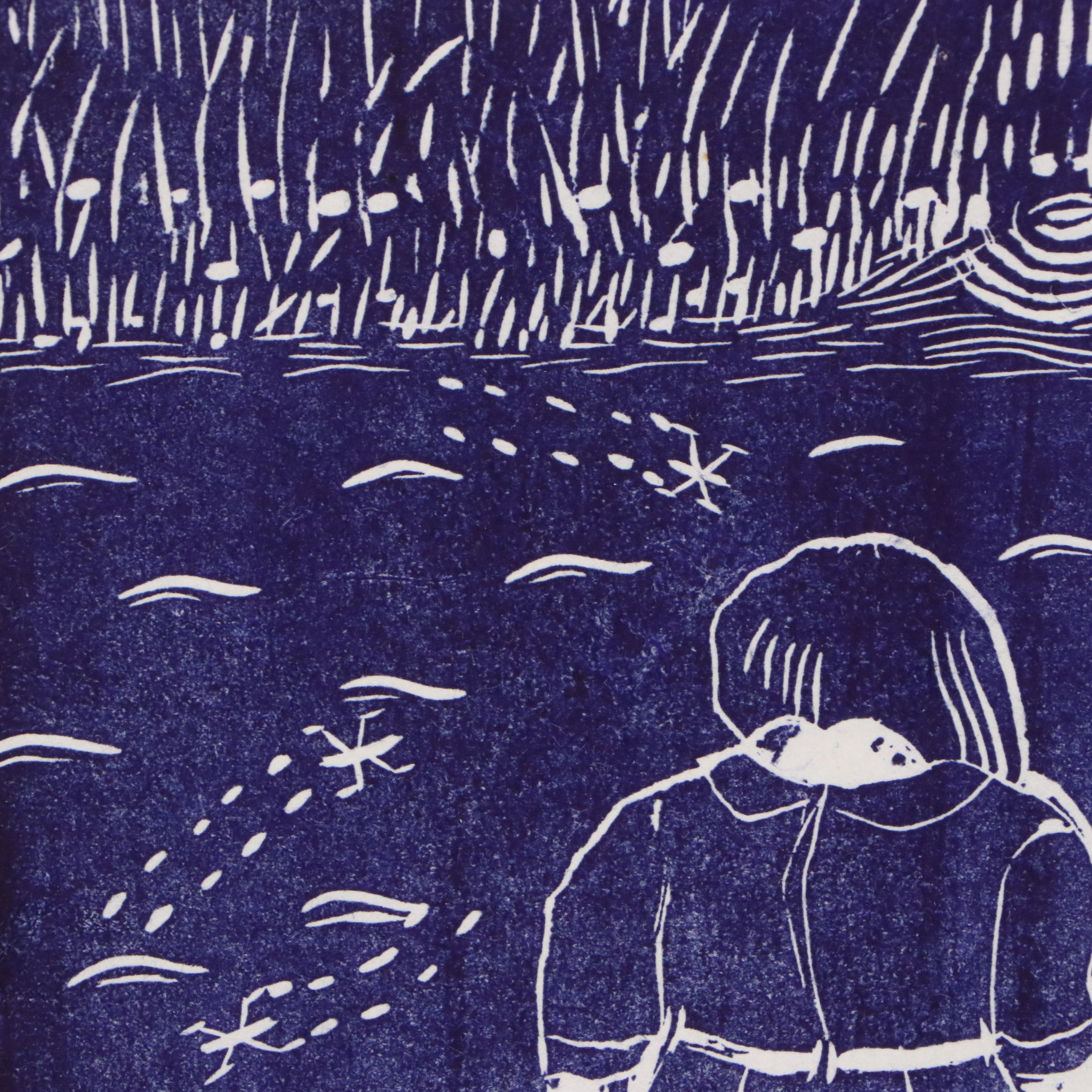 Kazuko Miyamoto Woodblock "After the Rainfall," Late 20th Century