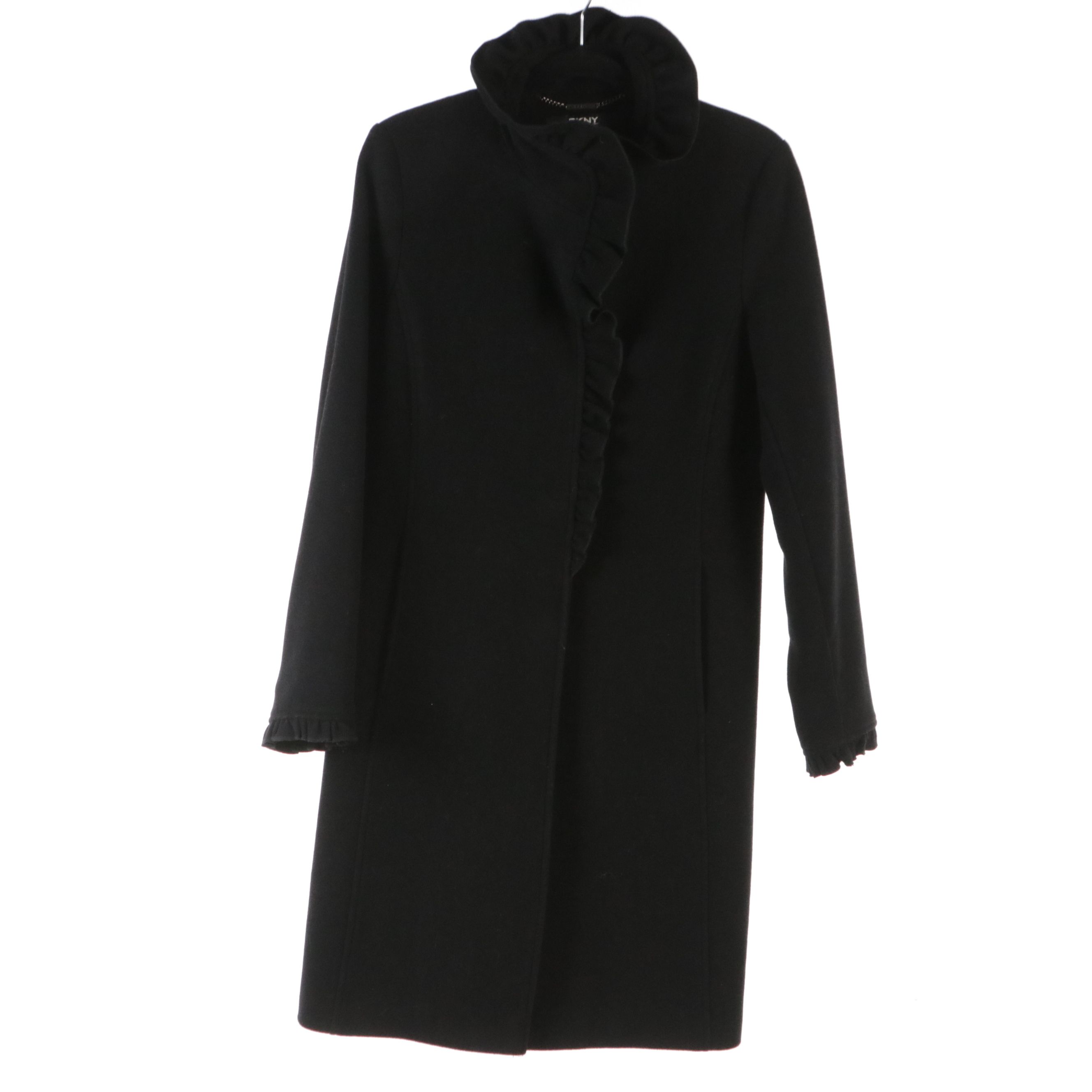 DKNY Ruffle Trim Coat with Jamie Sadock and Fleet Street Faux Shearling Coats